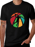 Retro Basketball Player Graphic Black T-Shirt