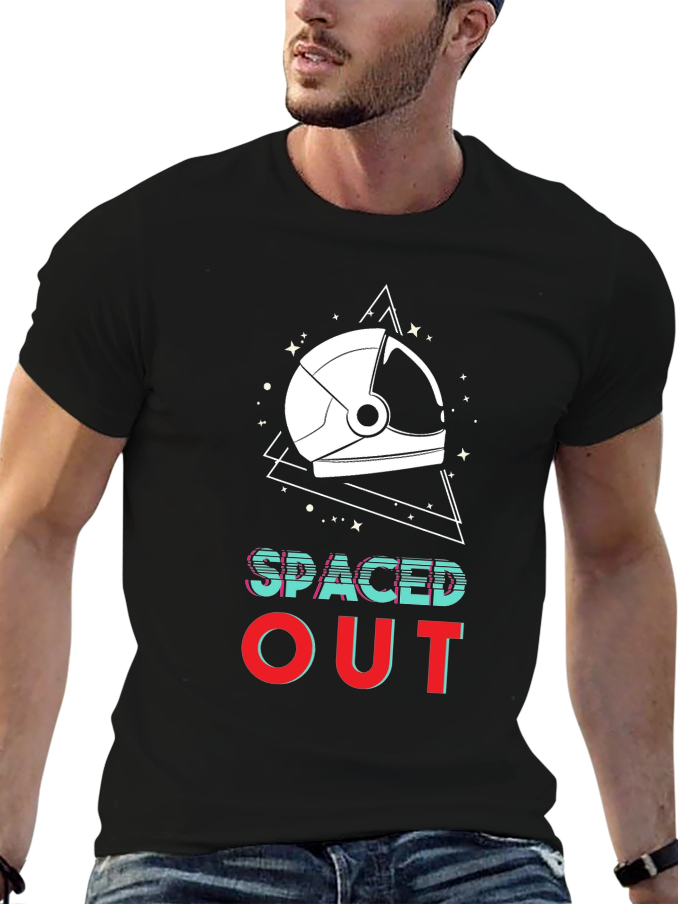 Spaced Out Graphic Tee - Astronaut Helmet Design