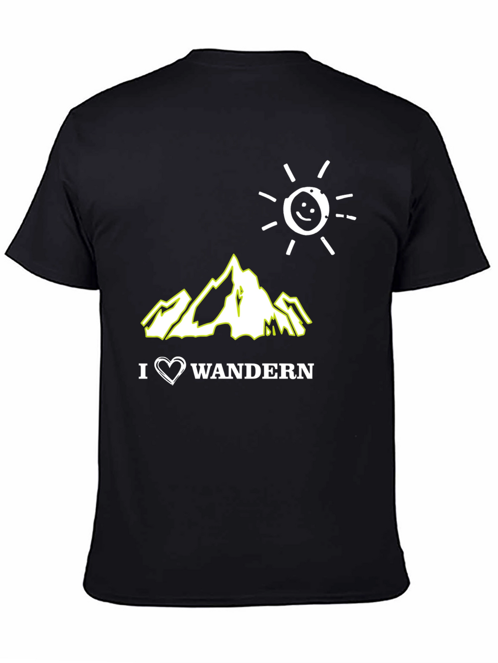 I Love Wandern Black Graphic T-Shirt