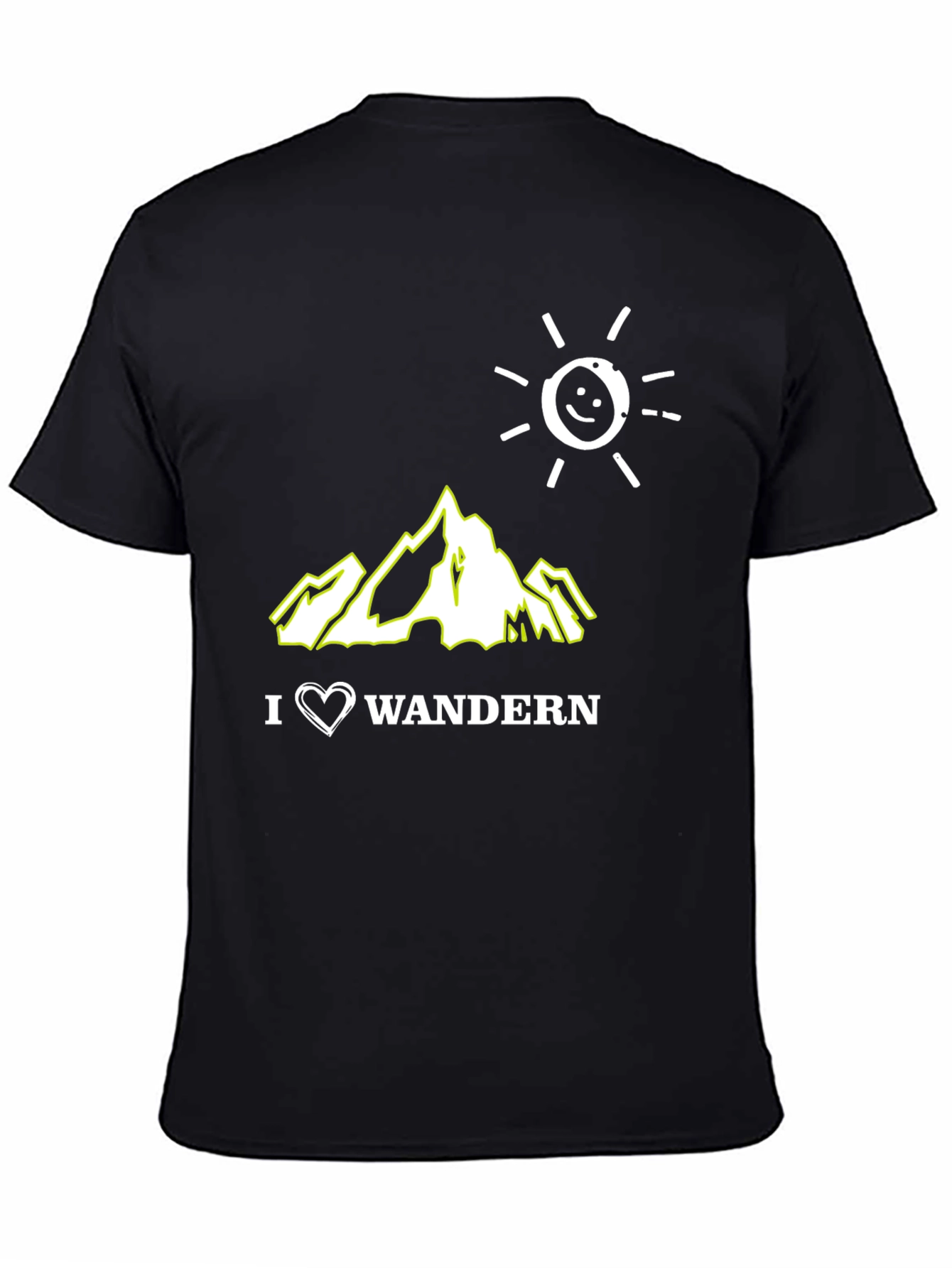 I Love Wandern Black Graphic T-Shirt