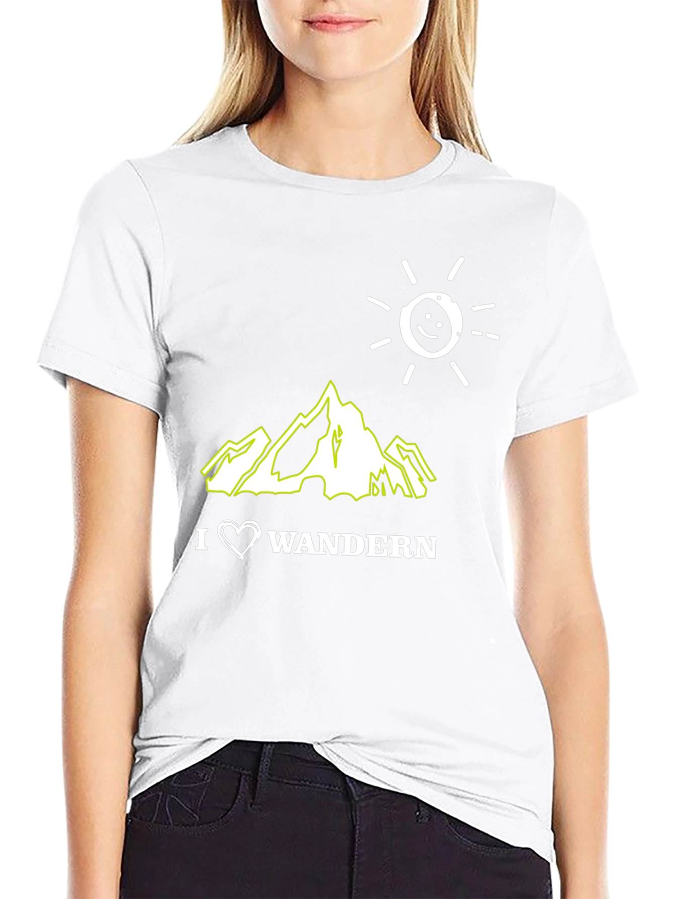 I Love Wandern Black Graphic T-Shirt