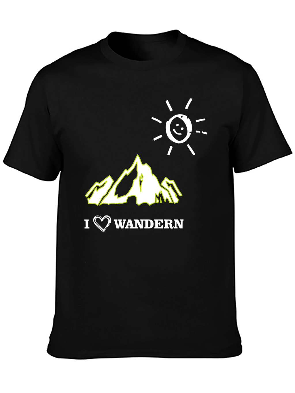 I Love Wandern Black Graphic T-Shirt