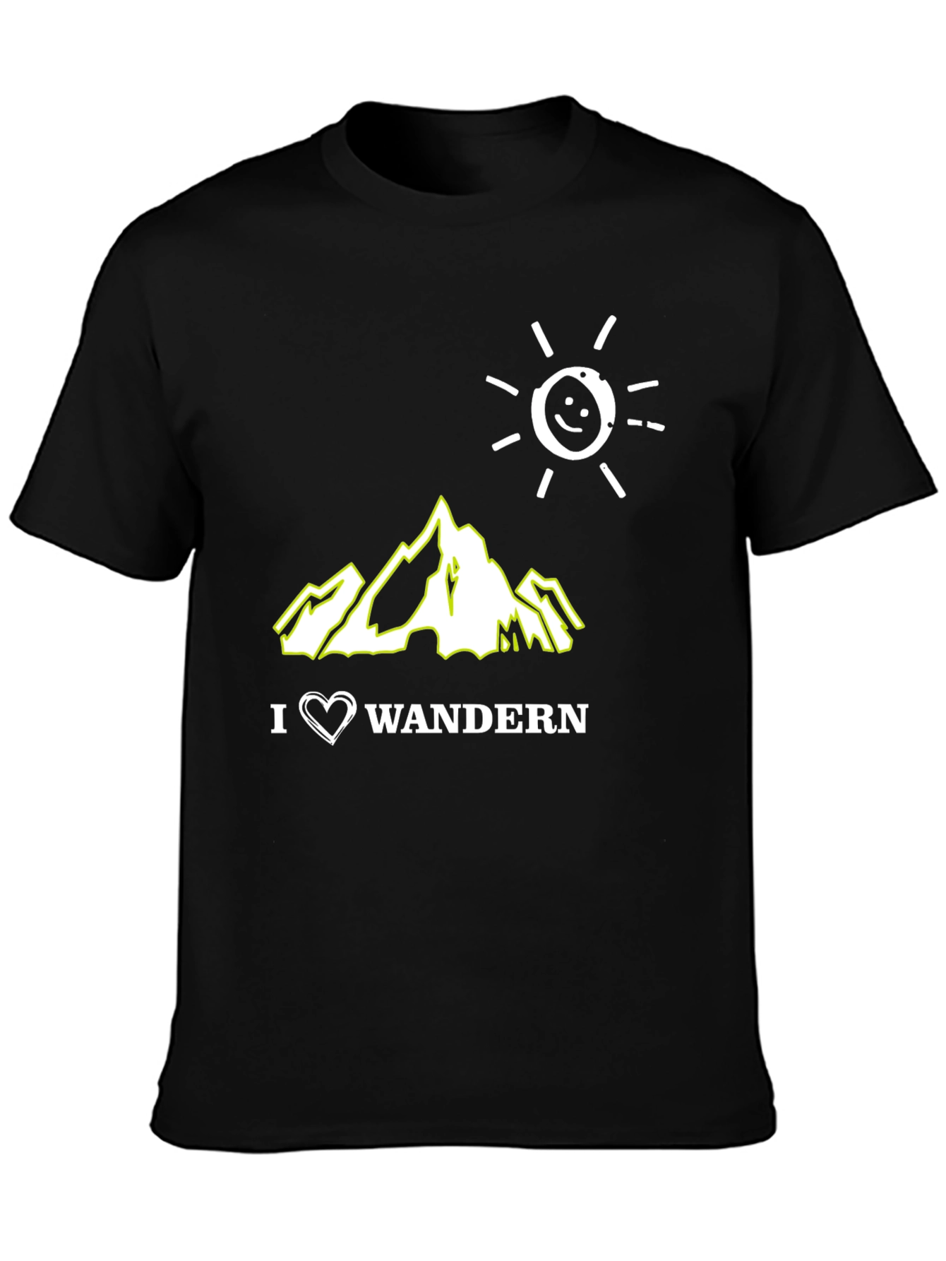 I Love Wandern Black Graphic T-Shirt