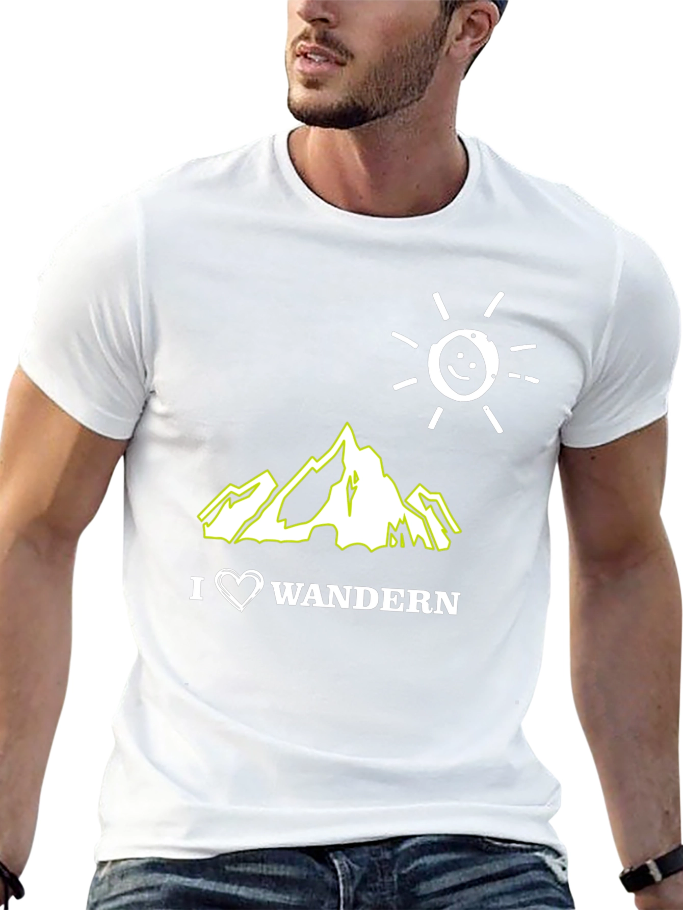 I Love Wandern Black Graphic T-Shirt
