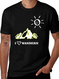 I Love Wandern Black Graphic T-Shirt