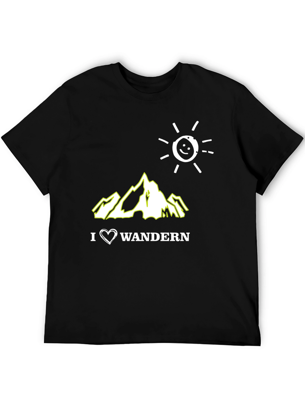 I Love Wandern Black Graphic T-Shirt
