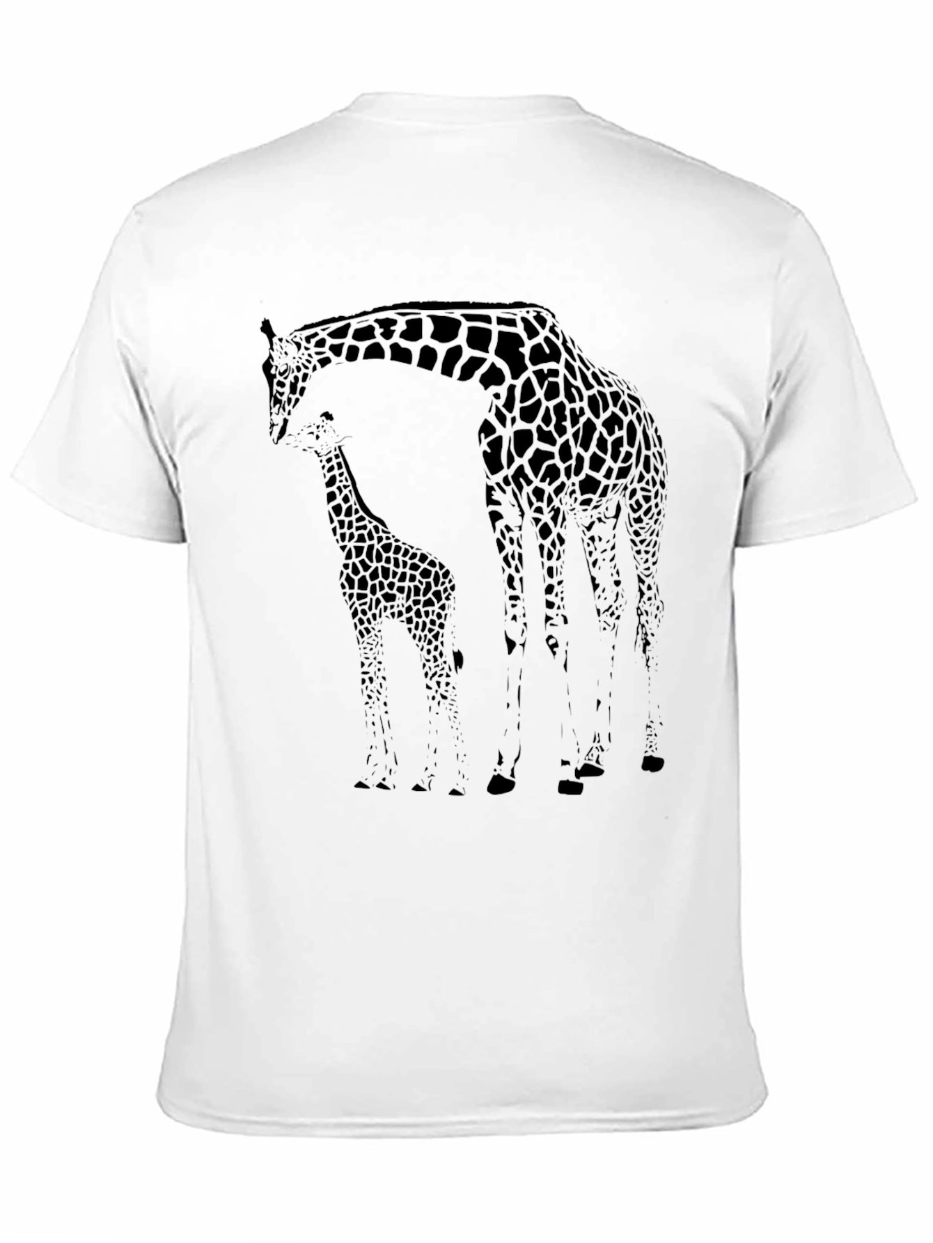 Giraffe Graphic Print Tee - Casual Black T-Shirt