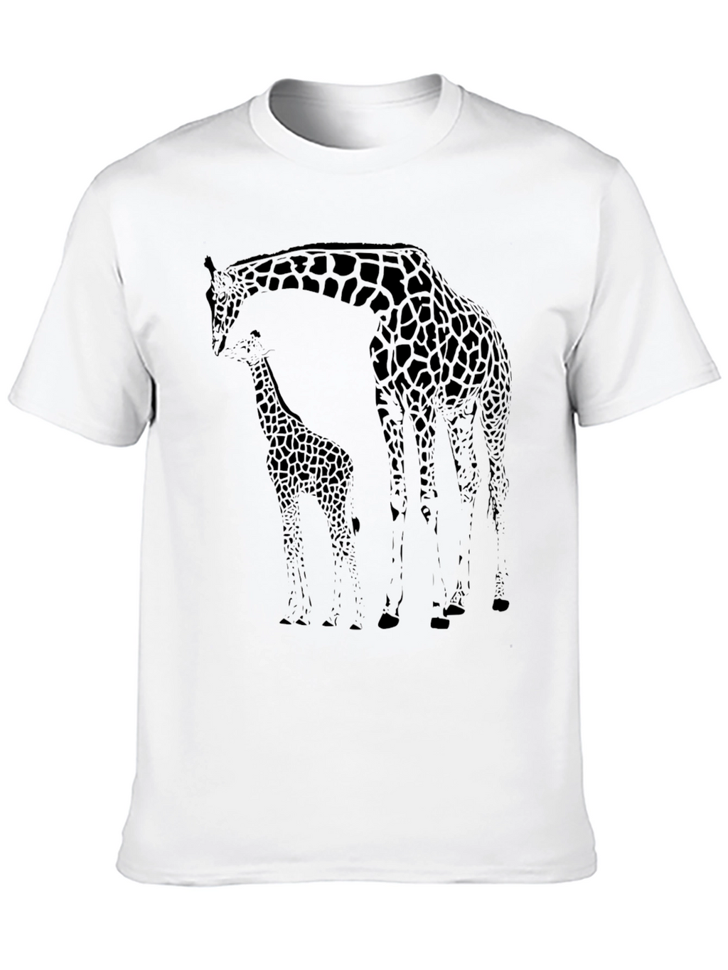 Giraffe Graphic Print Tee - Casual Black T-Shirt