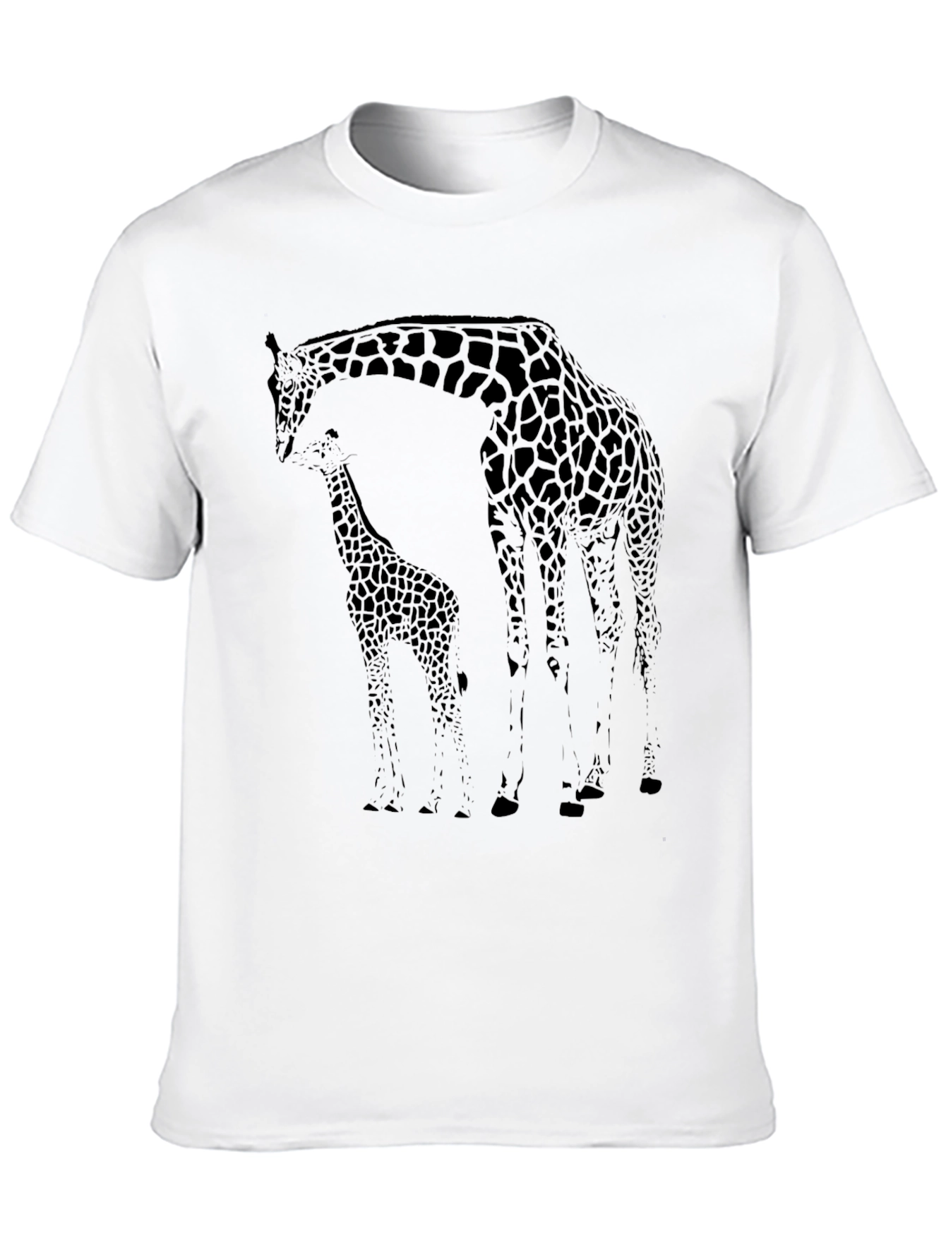 Giraffe Graphic Print Tee - Casual Black T-Shirt