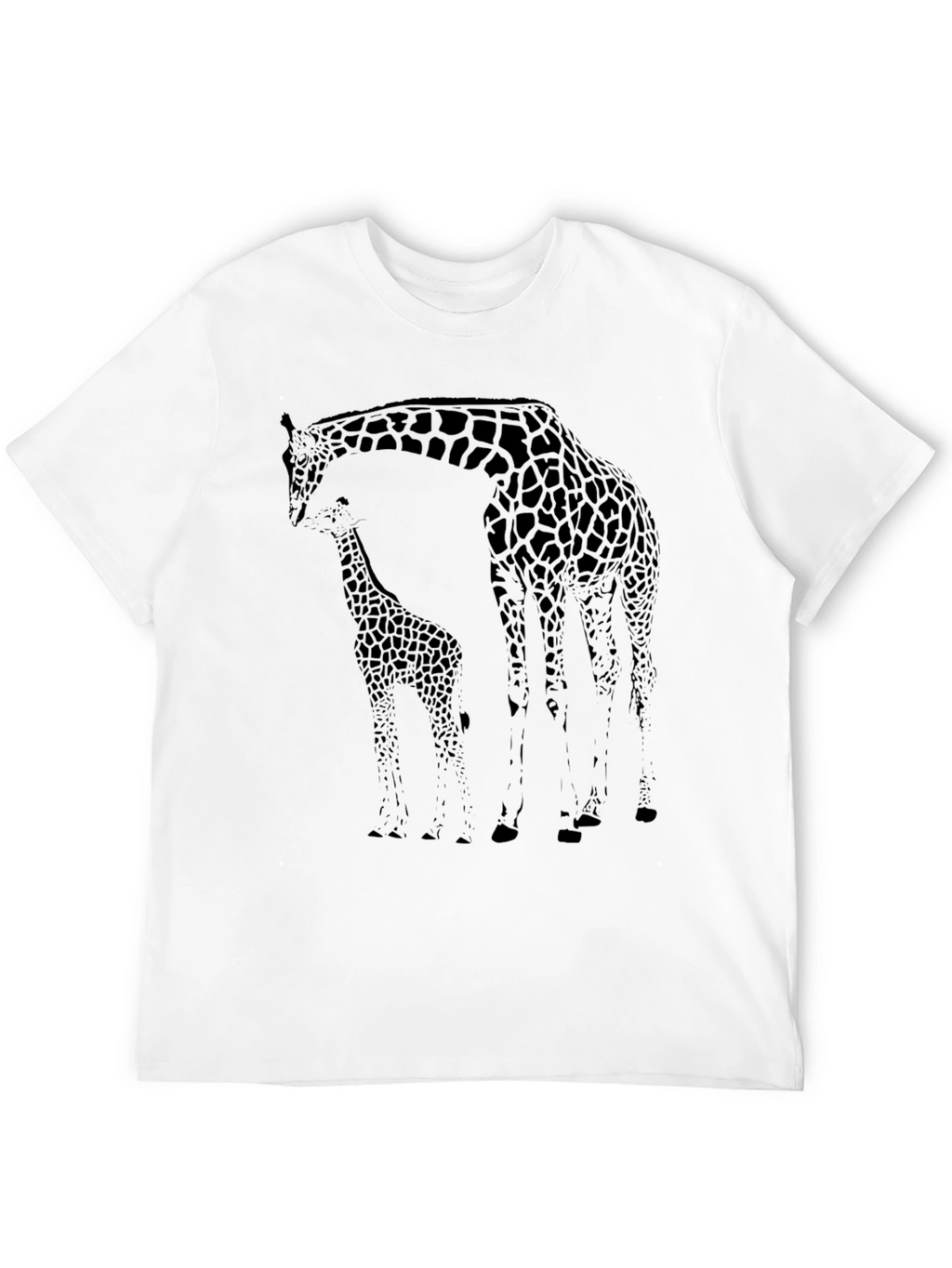 Giraffe Graphic Print Tee - Casual Black T-Shirt