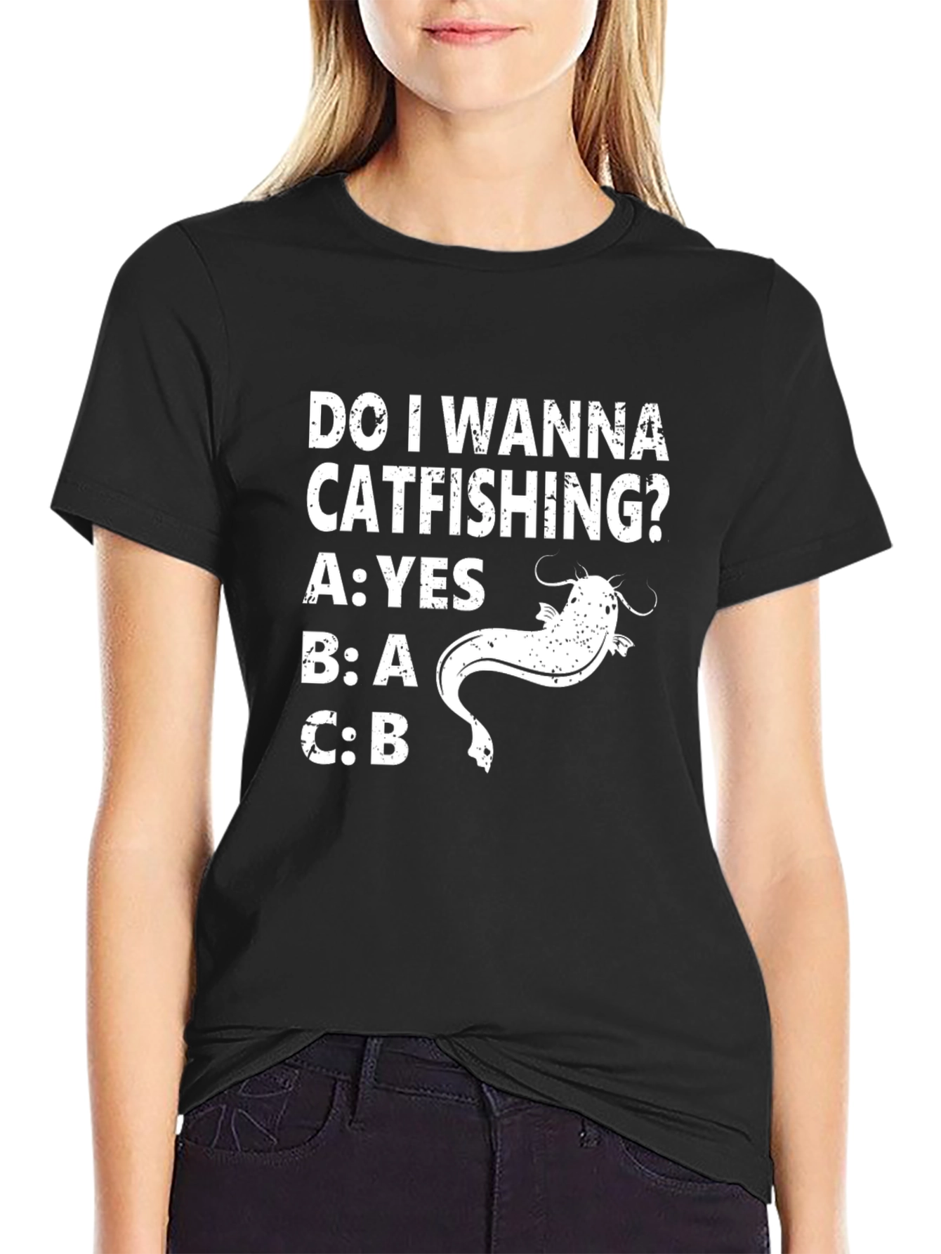 Catfishing T-Shirt: Do I Wanna Catfishing? Funny Fishing Tee
