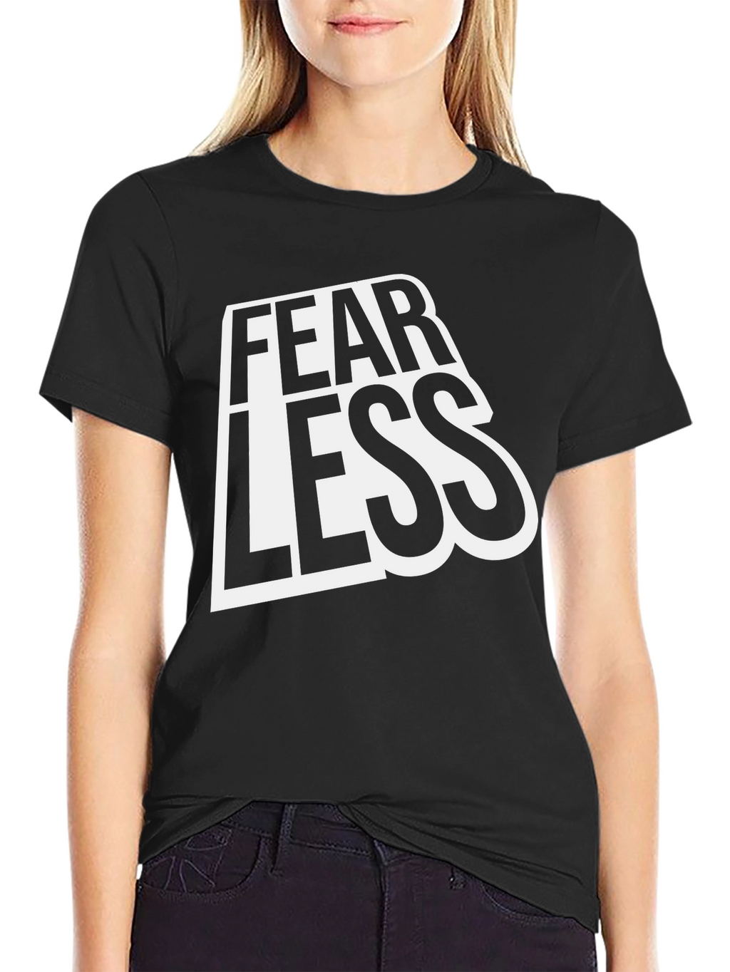 Fearless Graphic Print Black T-Shirt