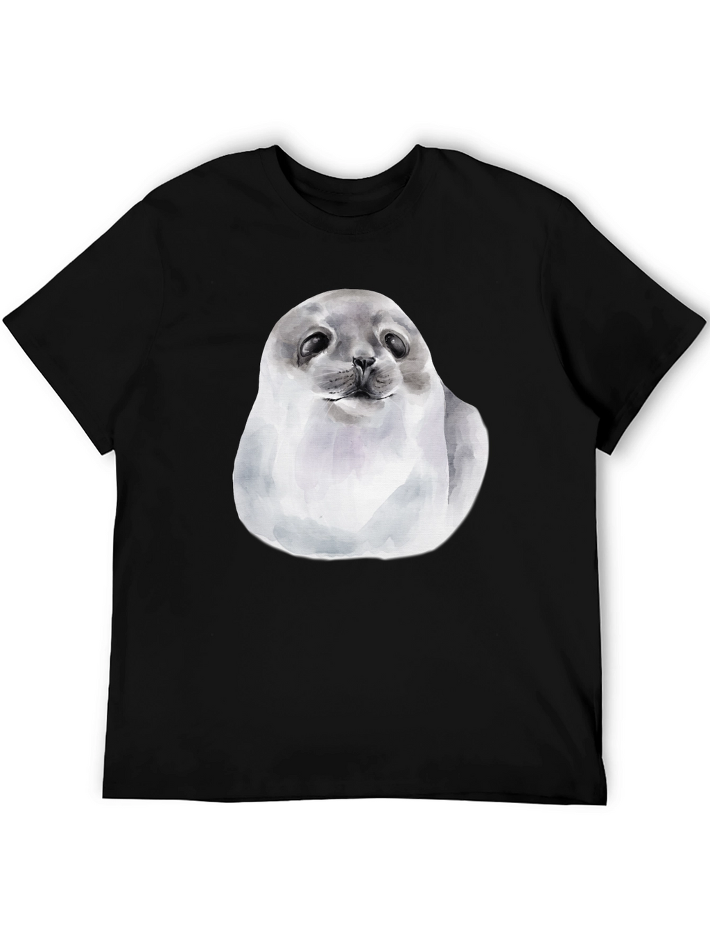 Cute Seal Graphic T-Shirt - Black Cotton Tee