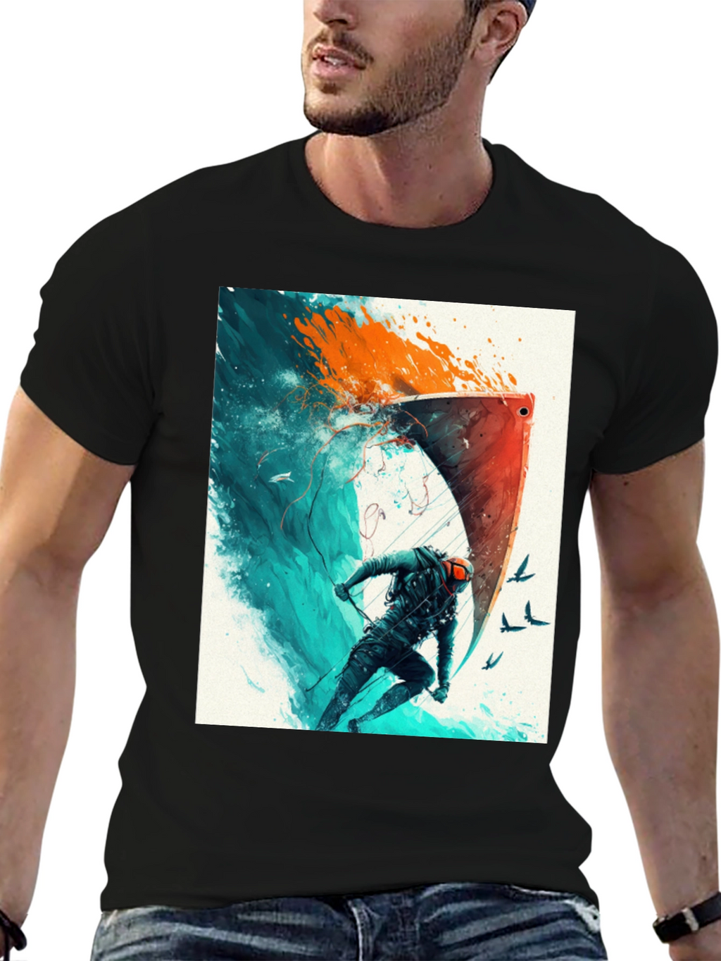 Epic Watersports Graphic Tee - Black Cotton Blend