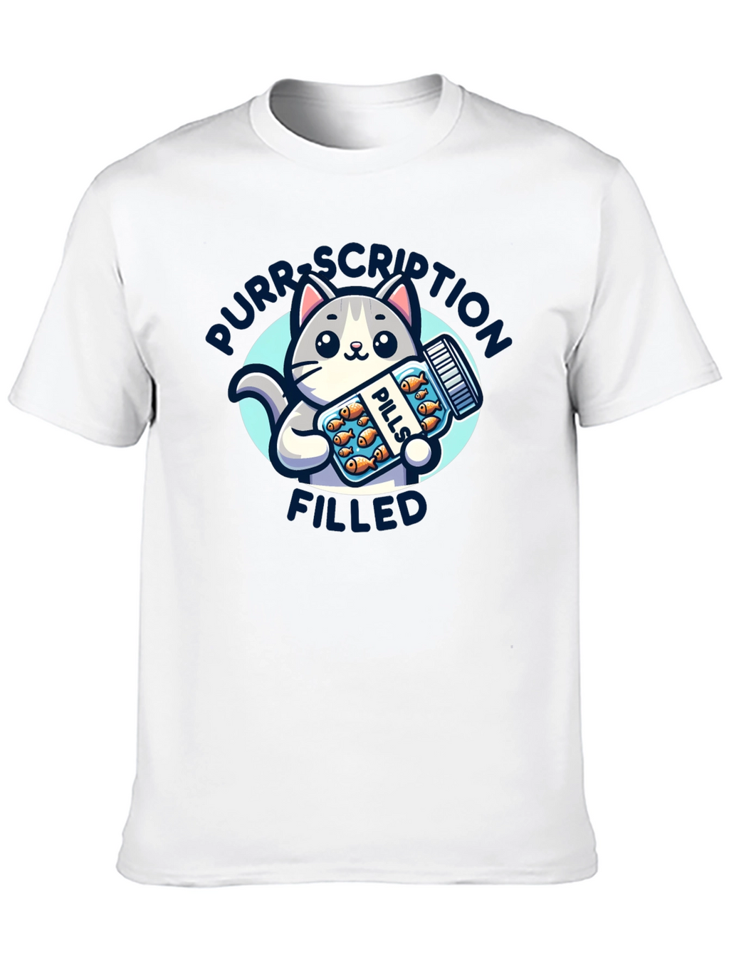 Purrscription Filled Cat Pill Bottle T-Shirt