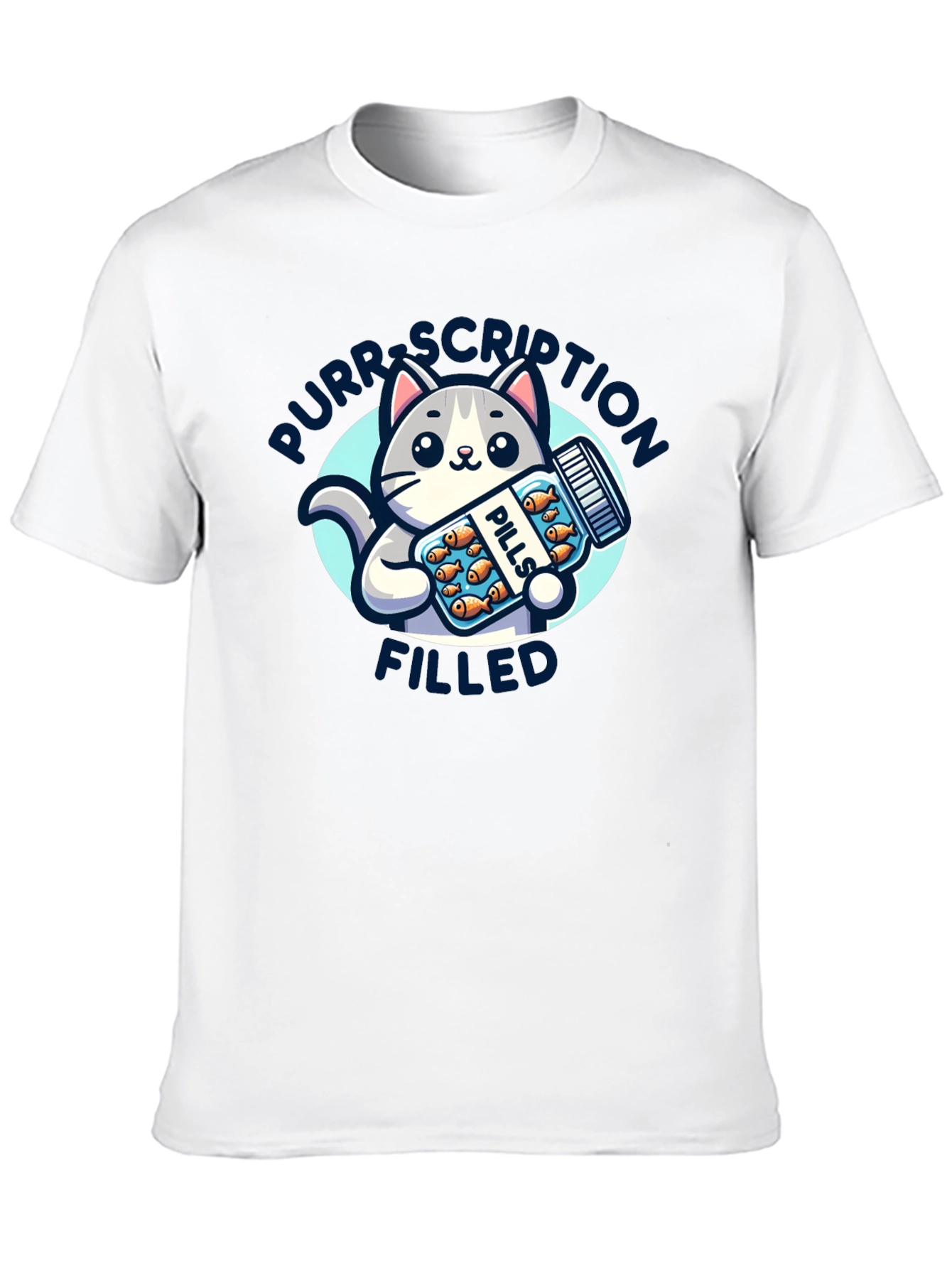 Purrscription Filled Cat Pill Bottle T-Shirt