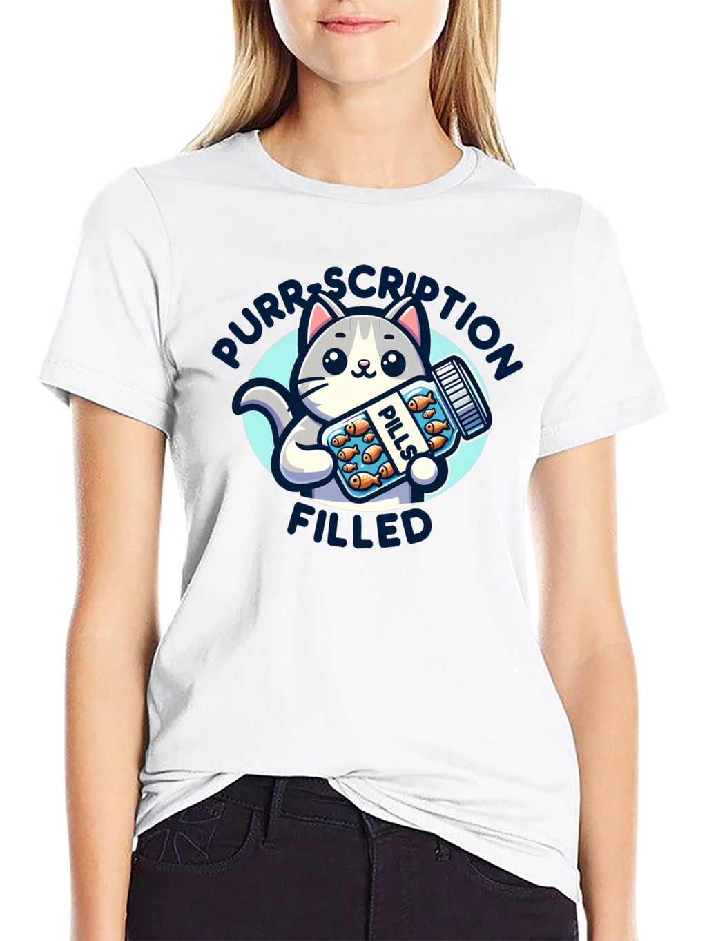 Purrscription Filled Cat Pill Bottle T-Shirt