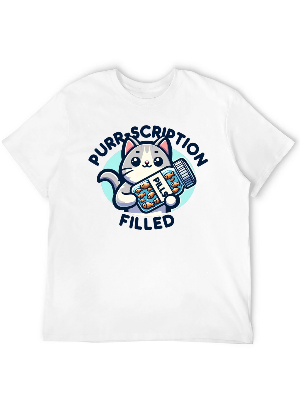 Purrscription Filled Cat Pill Bottle T-Shirt