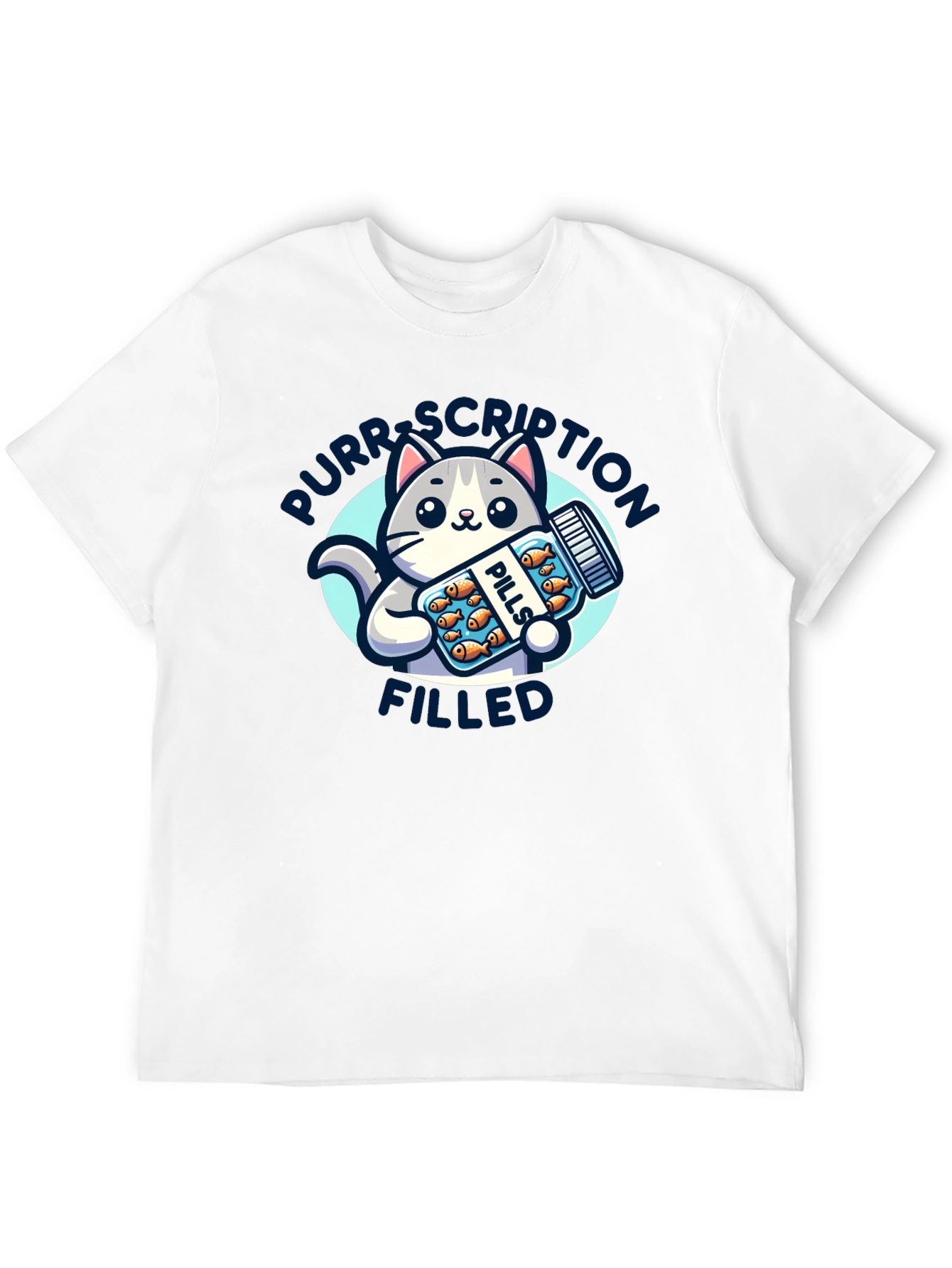 Purrscription Filled Cat Pill Bottle T-Shirt