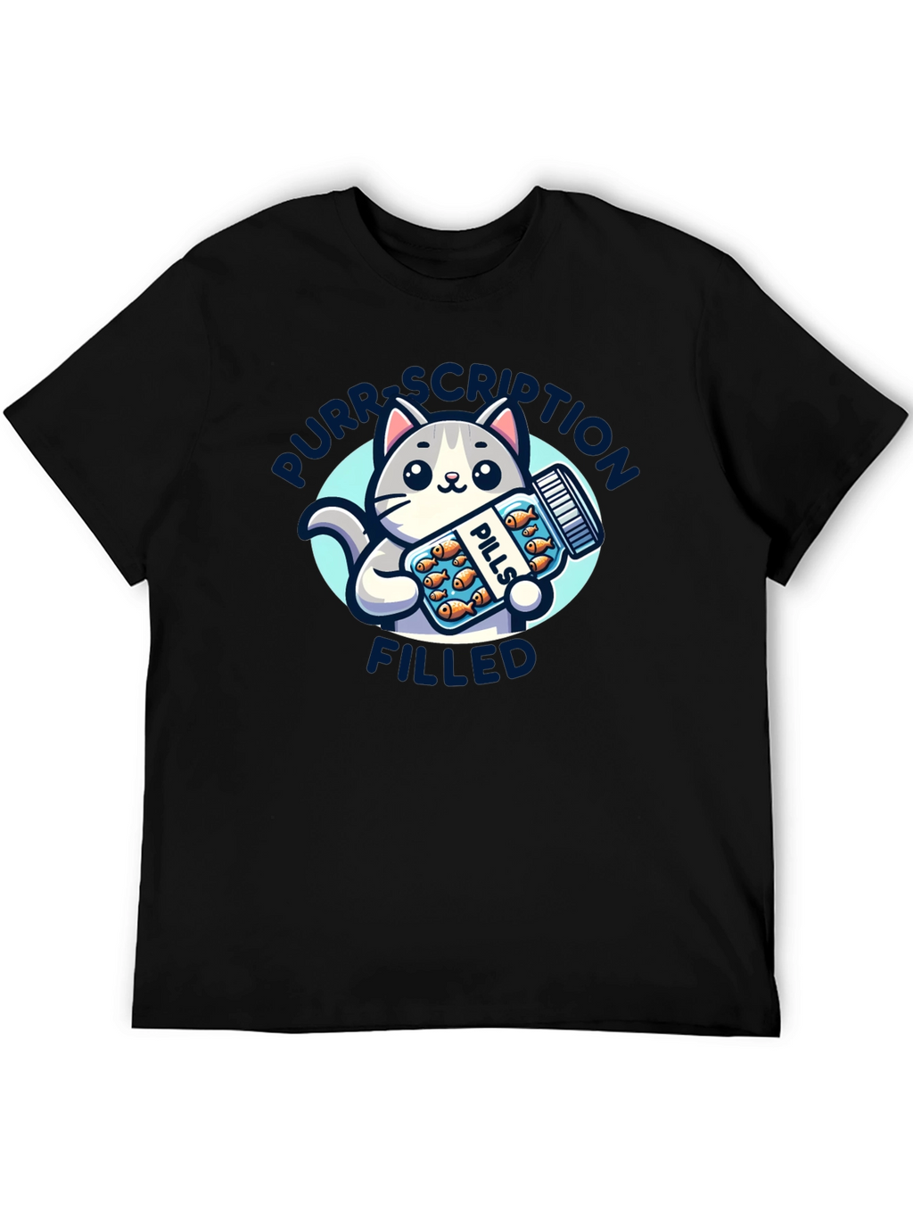 Purrscription Filled Cat Pill Bottle T-Shirt