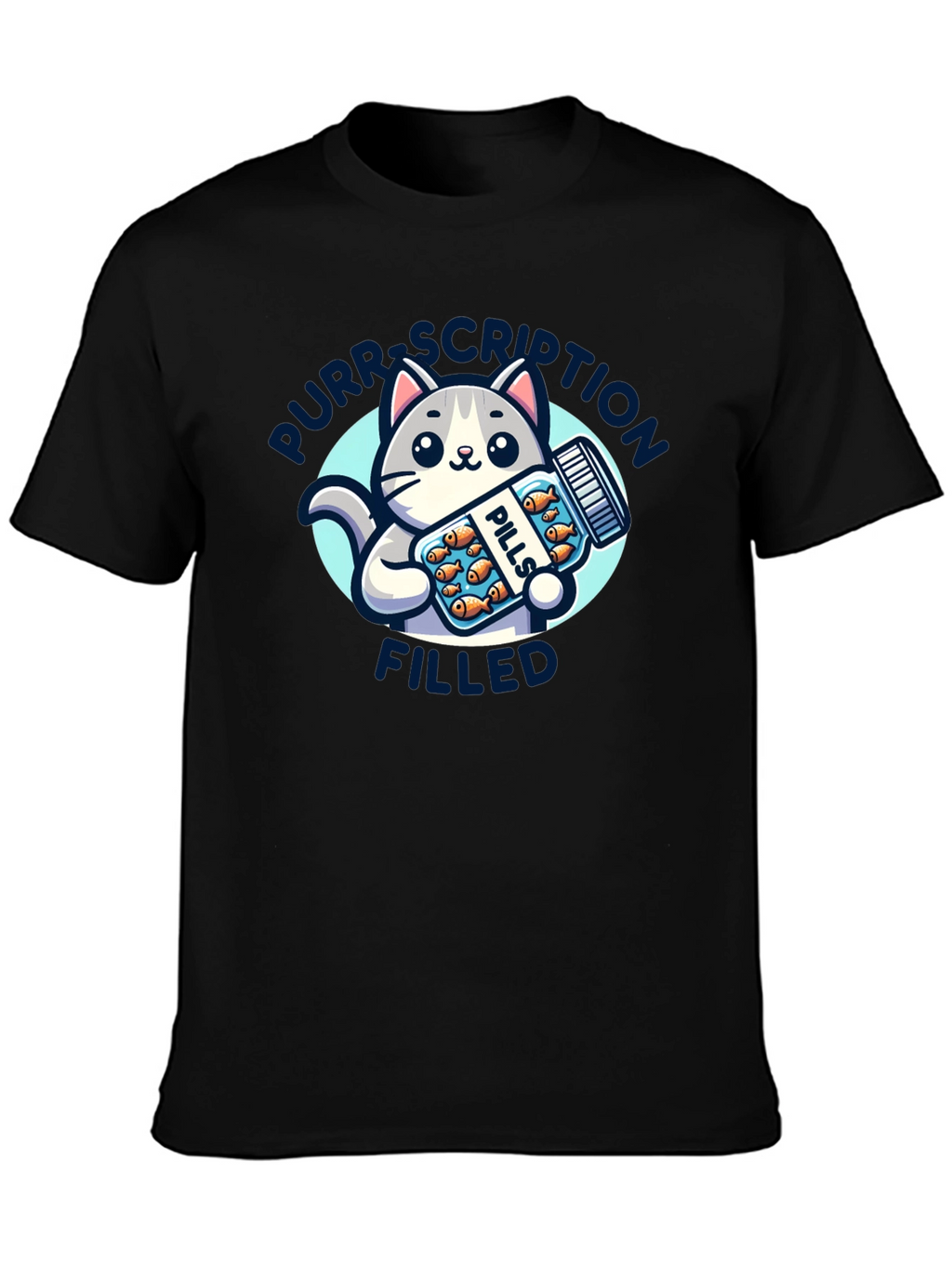 Purrscription Filled Cat Pill Bottle T-Shirt