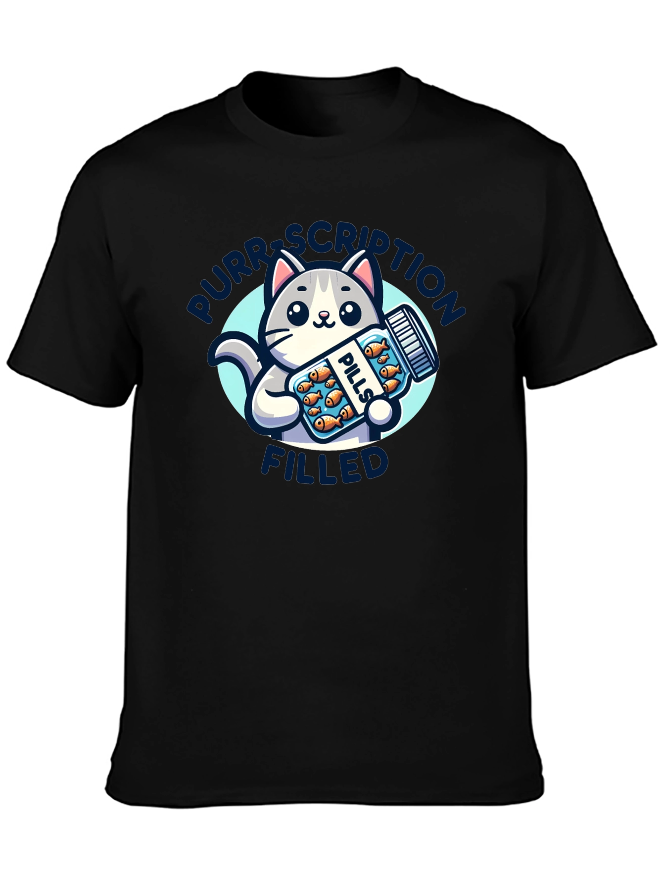 Purrscription Filled Cat Pill Bottle T-Shirt
