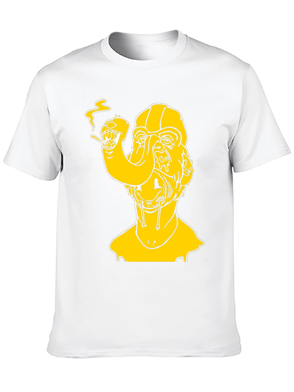 Surreal Yellow Graphic Tee - Black Cotton T-Shirt