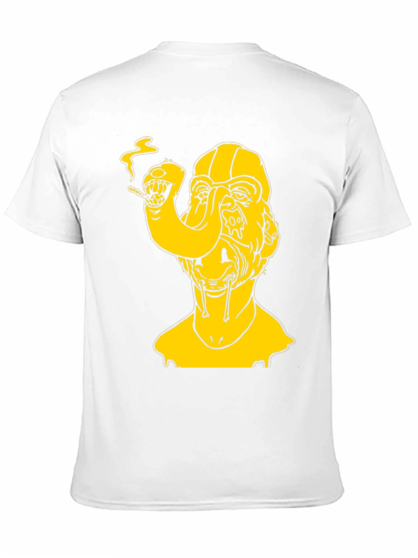 Surreal Yellow Graphic Tee - Black Cotton T-Shirt