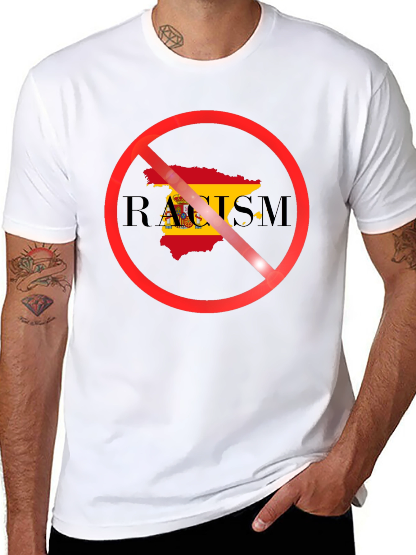 Anti-Racism Spain Flag T-Shirt