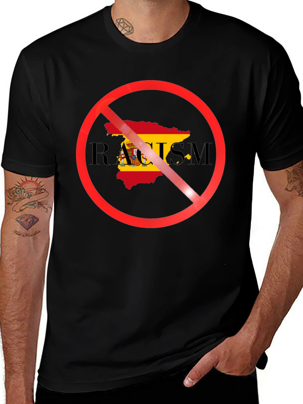 Anti-Racism Spain Flag T-Shirt