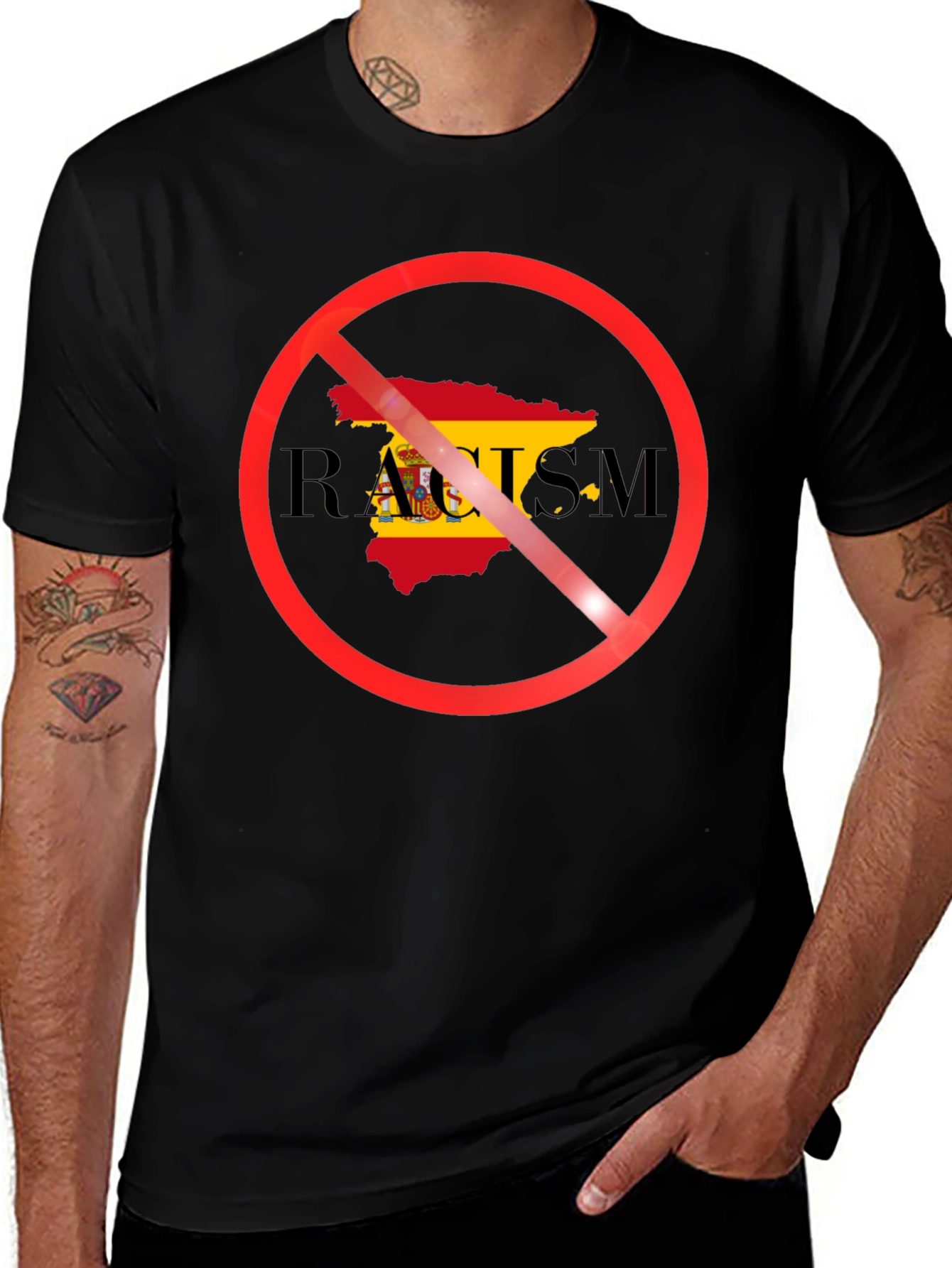 Anti-Racism Spain Flag T-Shirt