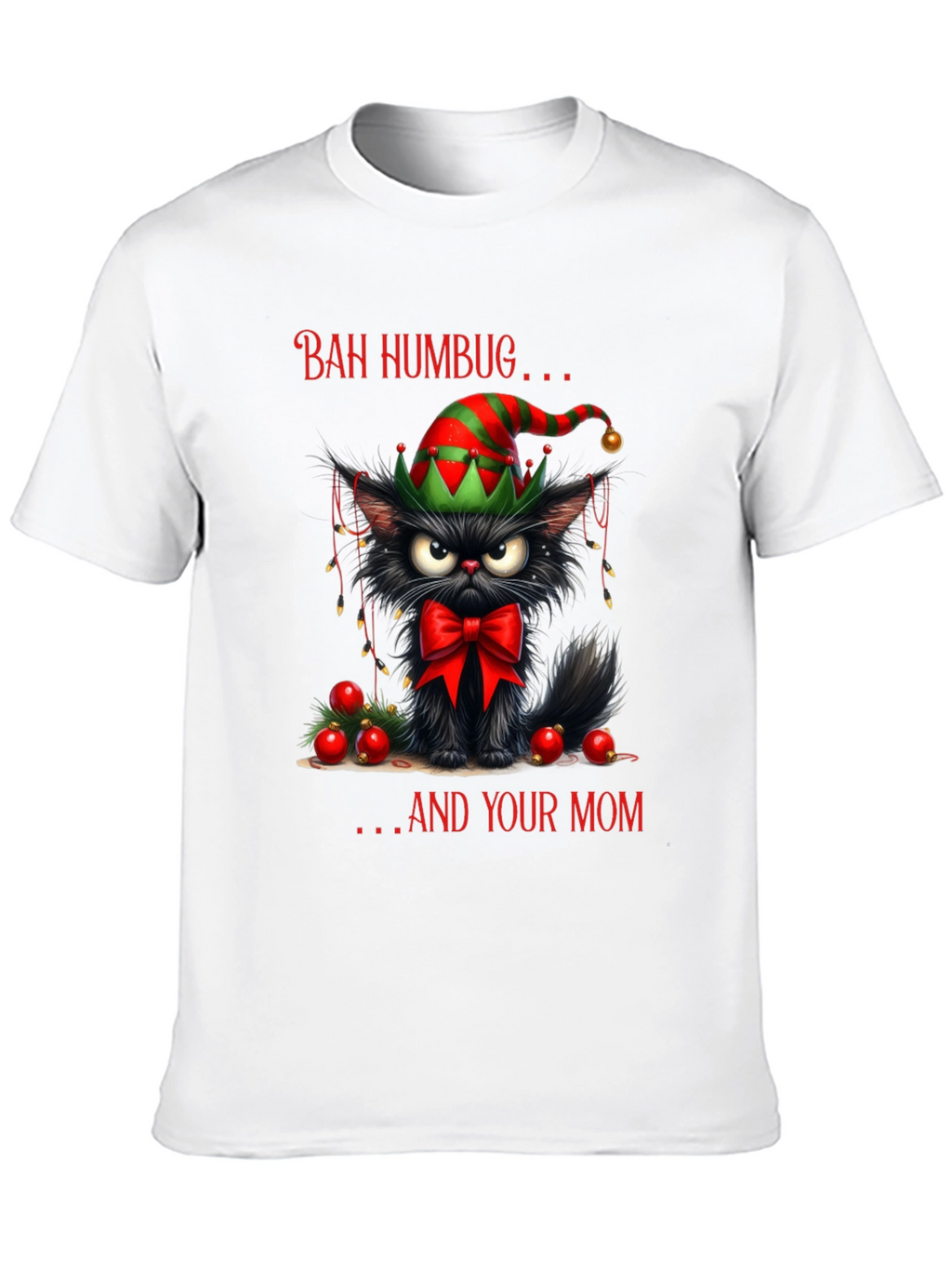 Bah Humbug Cat Christmas T-Shirt