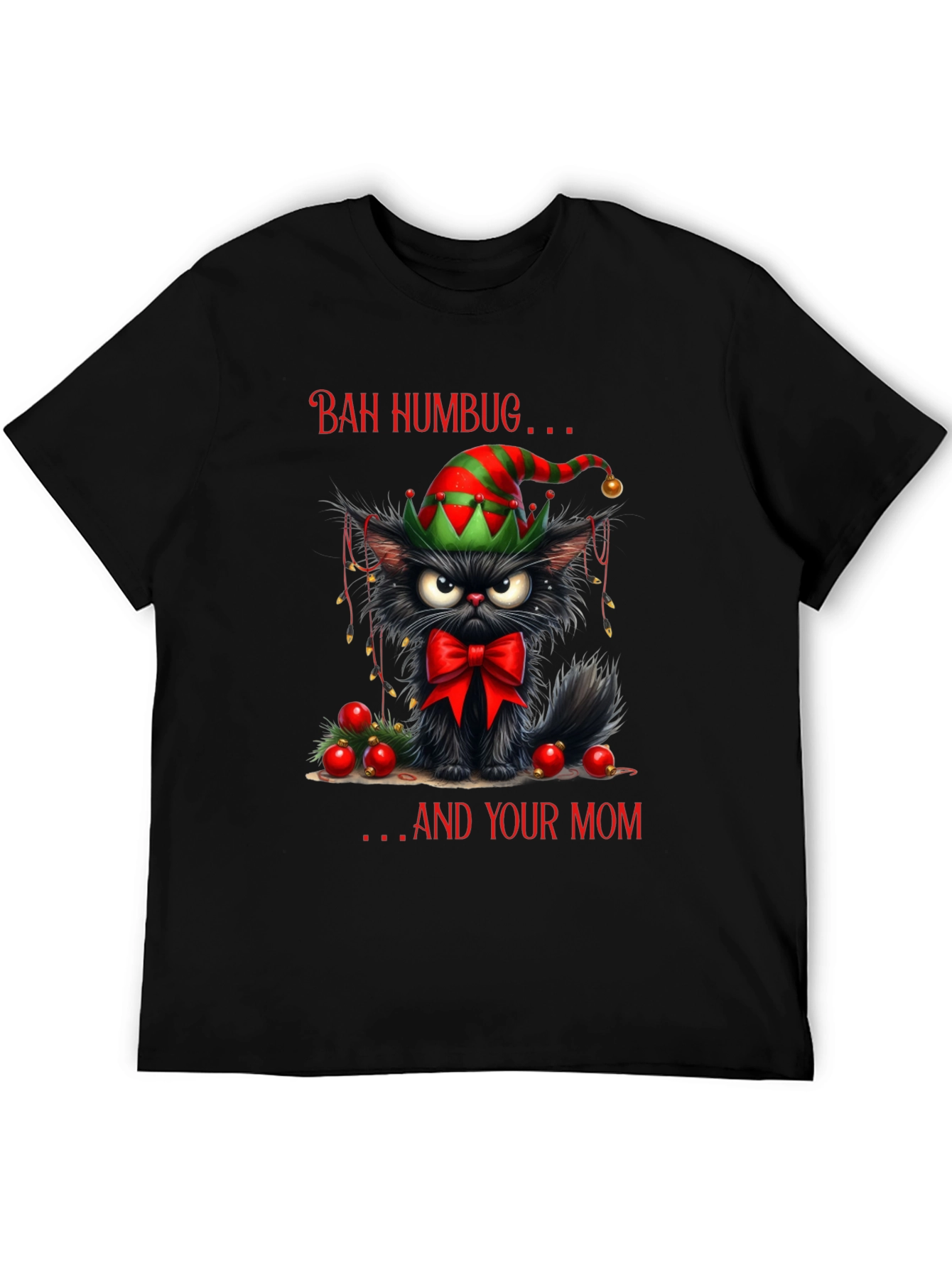 Bah Humbug Cat Christmas T-Shirt