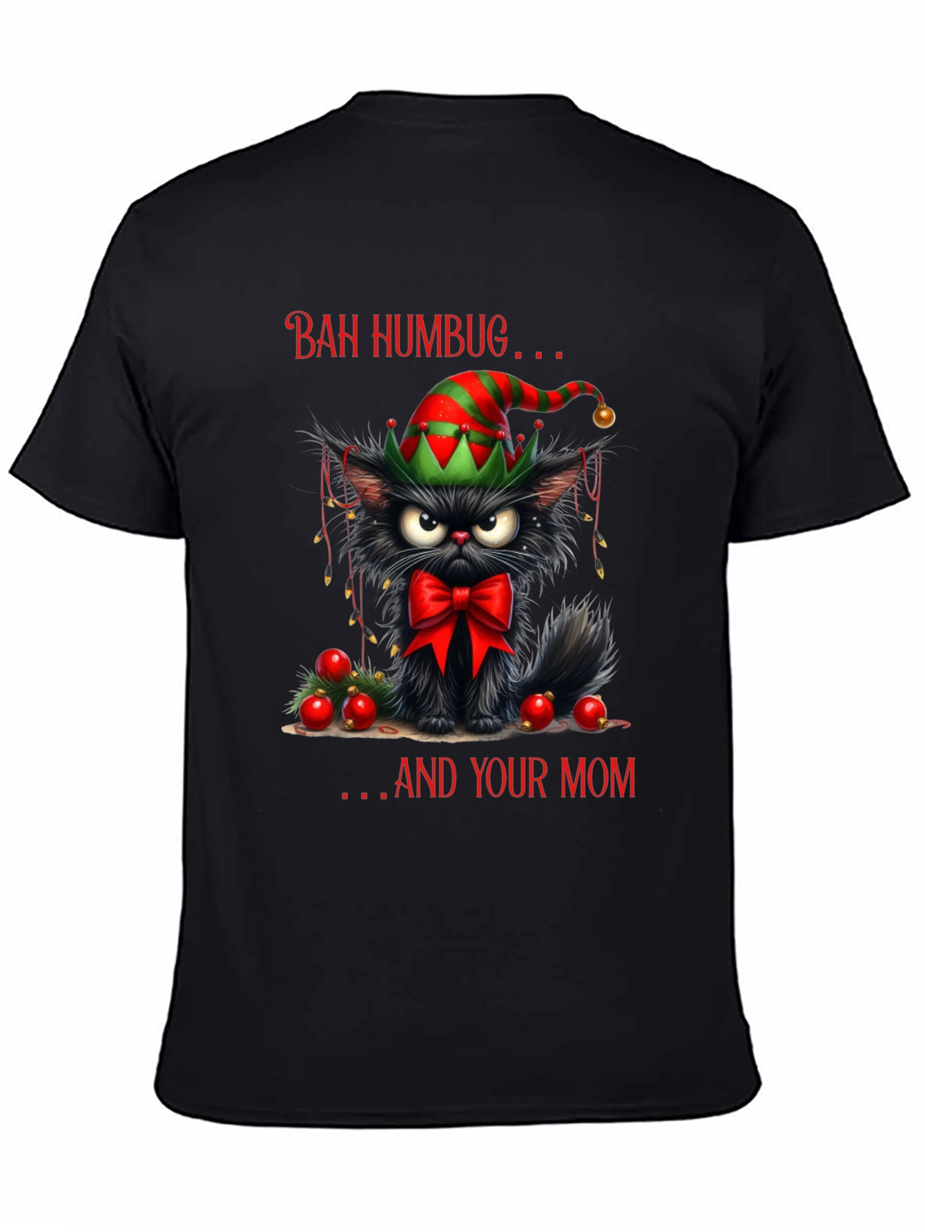 Bah Humbug Cat Christmas T-Shirt