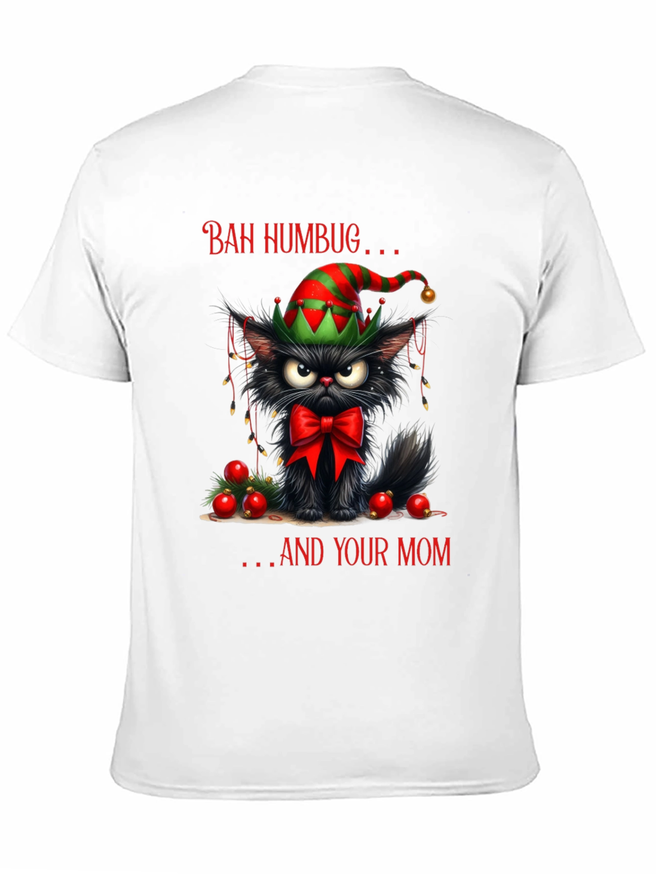 Bah Humbug Cat Christmas T-Shirt