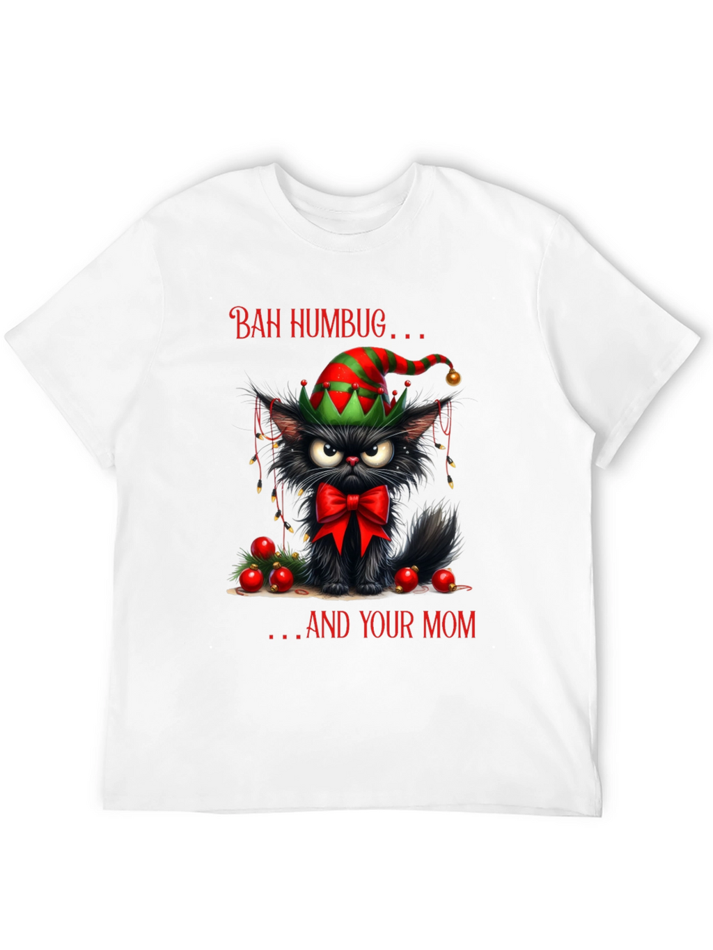 Bah Humbug Cat Christmas T-Shirt
