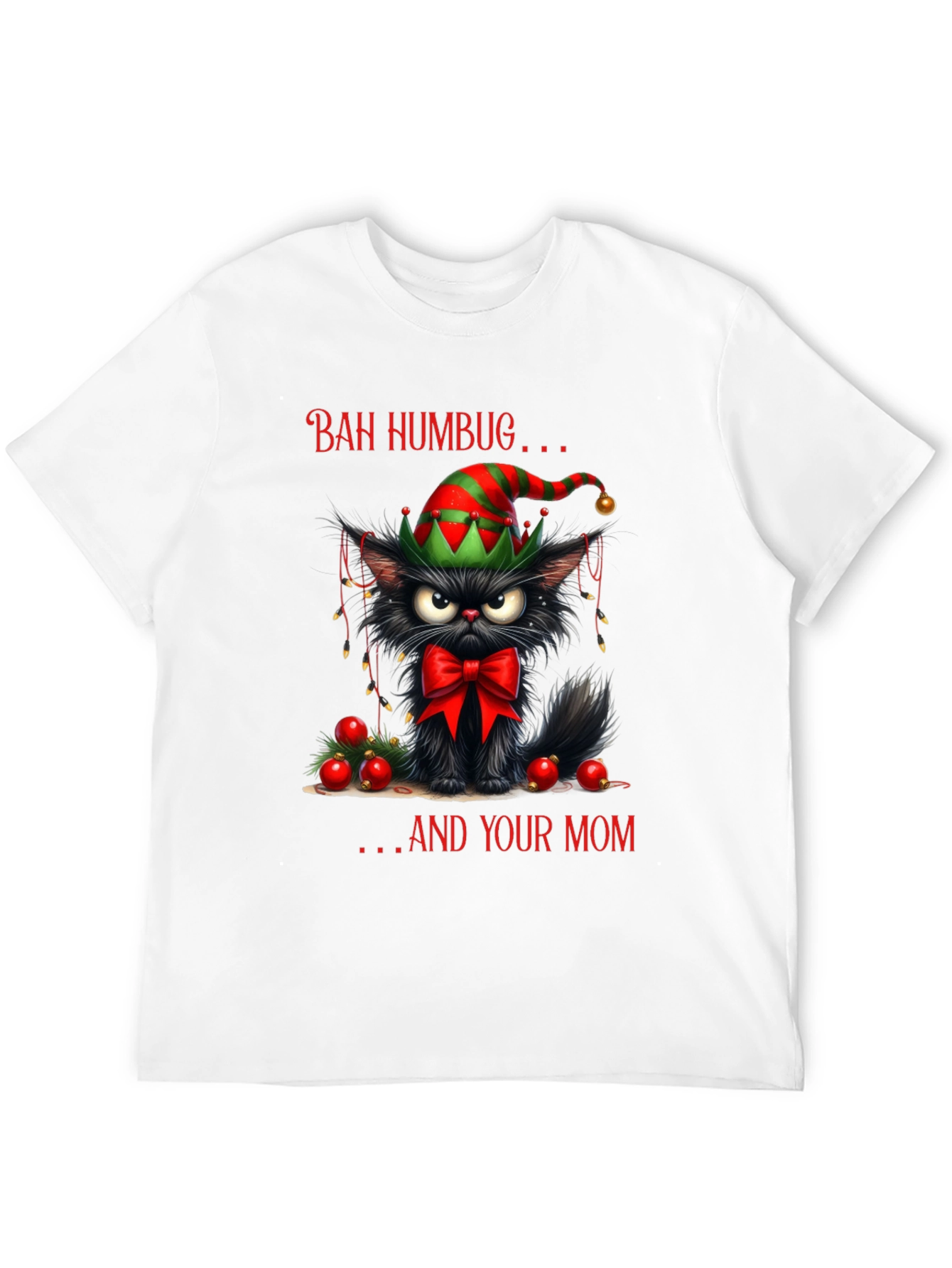 Bah Humbug Cat Christmas T-Shirt