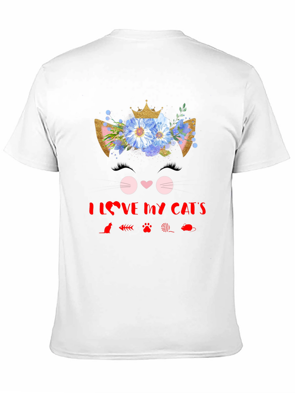 I Love My Cats Black T-Shirt