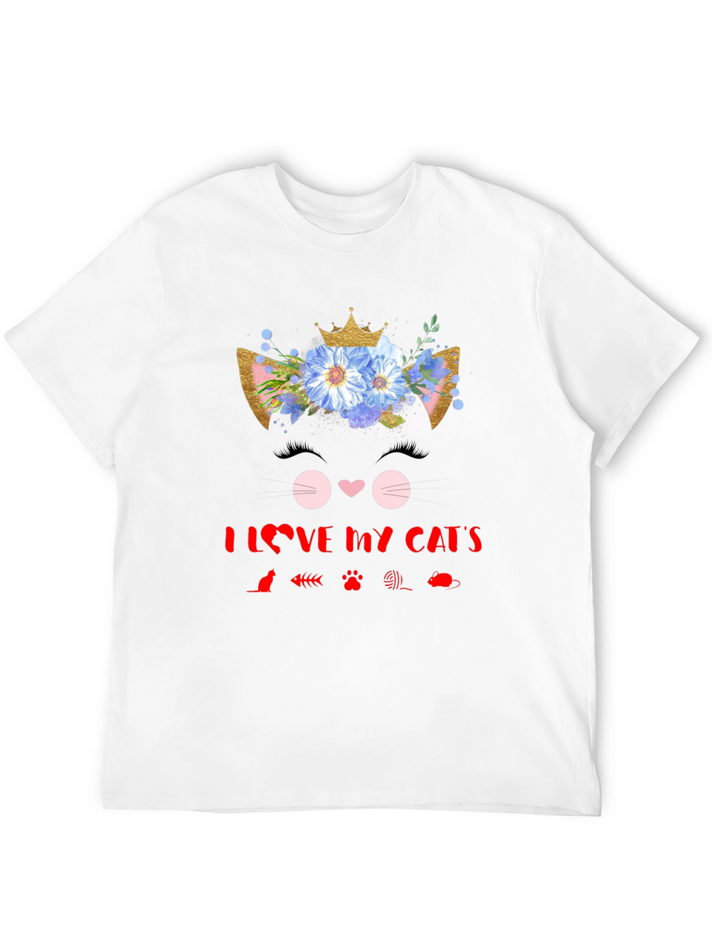 I Love My Cats Black T-Shirt