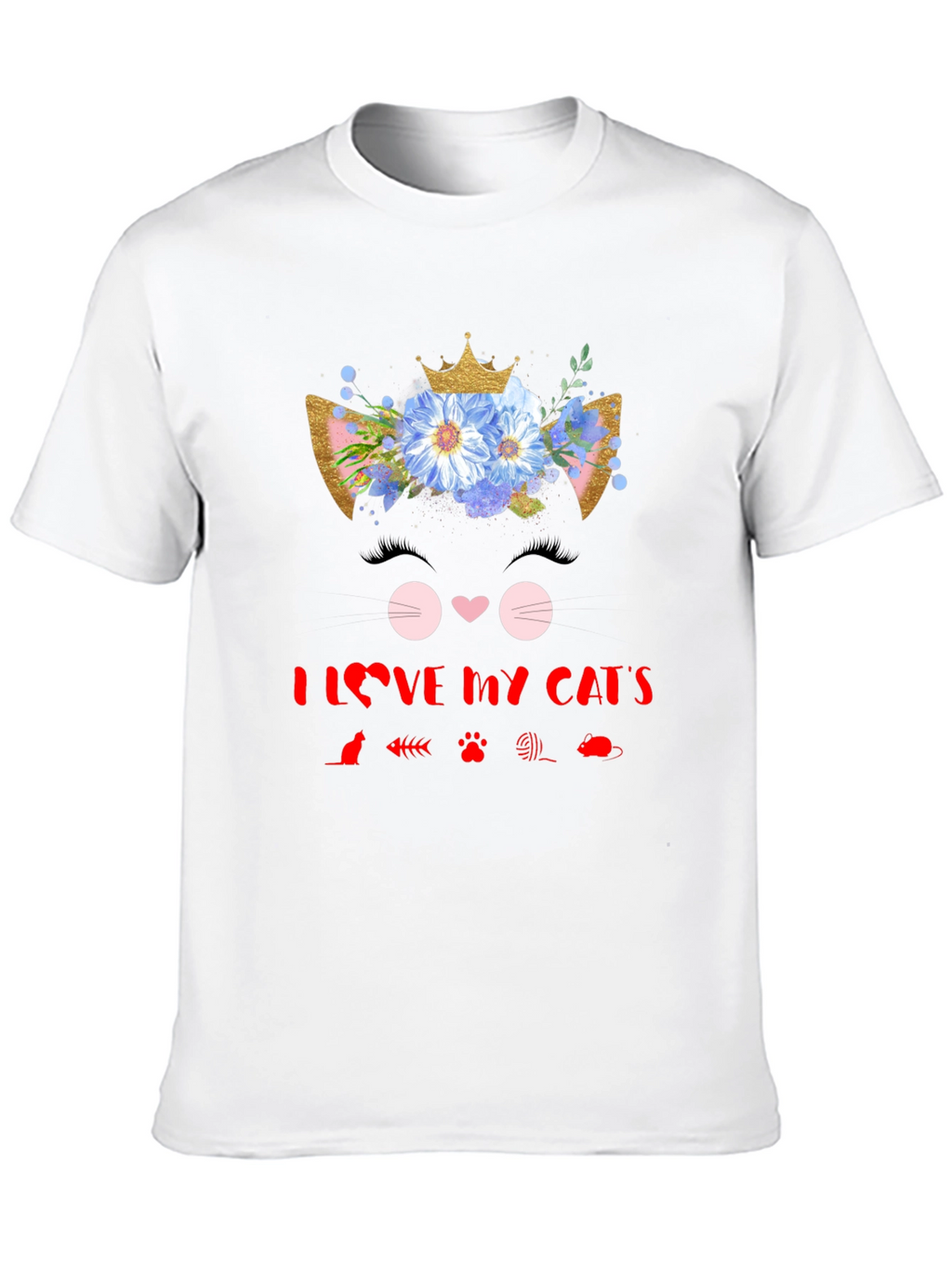 I Love My Cats Black T-Shirt
