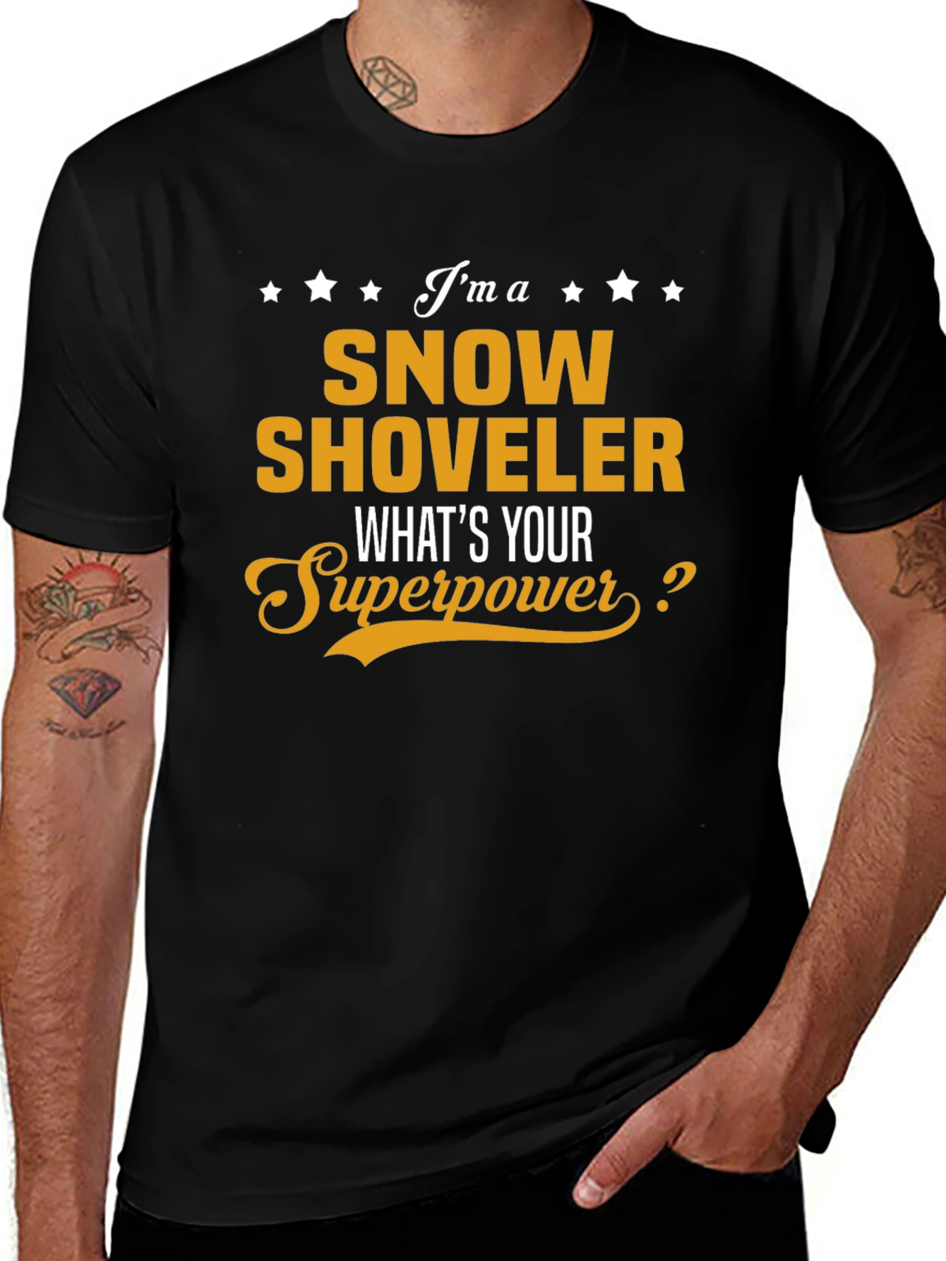 Snow Shoveler Superpower T-Shirt - Novelty Graphic Tee