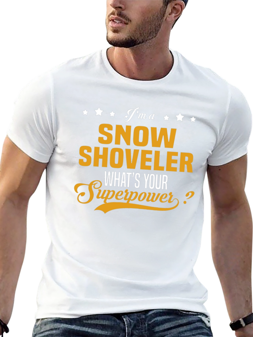 Snow Shoveler Superpower T-Shirt - Novelty Graphic Tee