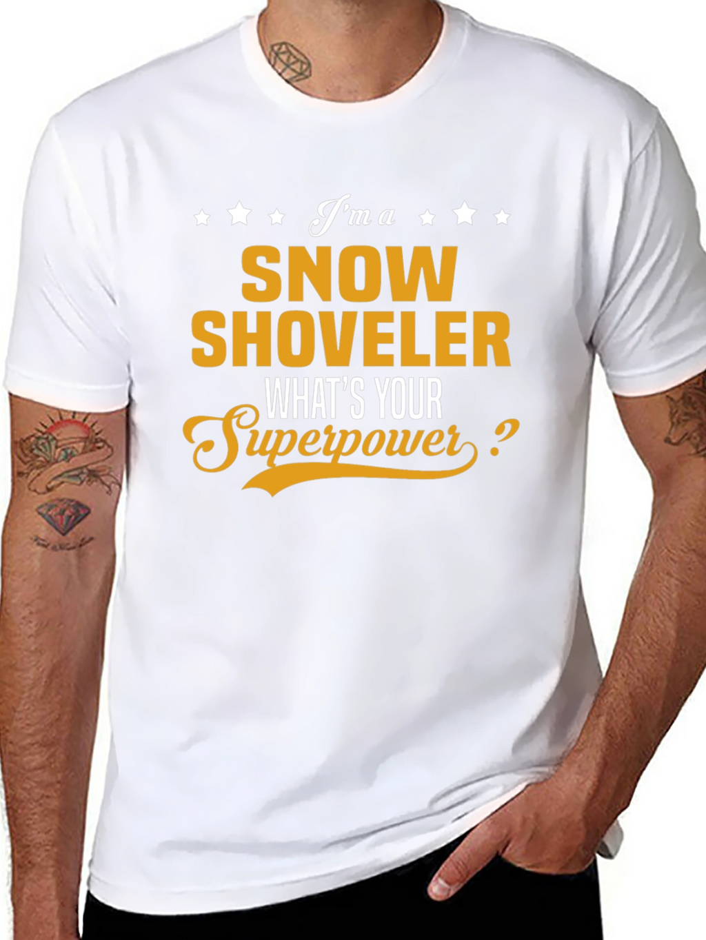 Snow Shoveler Superpower T-Shirt - Novelty Graphic Tee