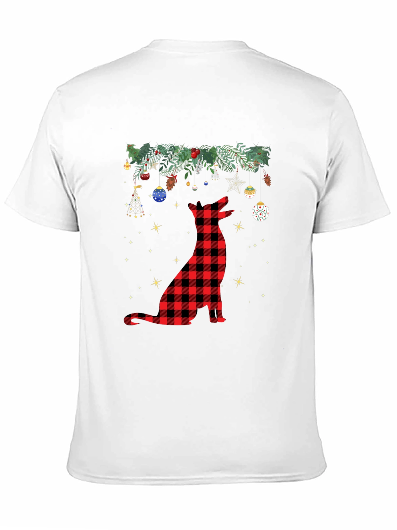 Plaid Dog Christmas T-Shirt