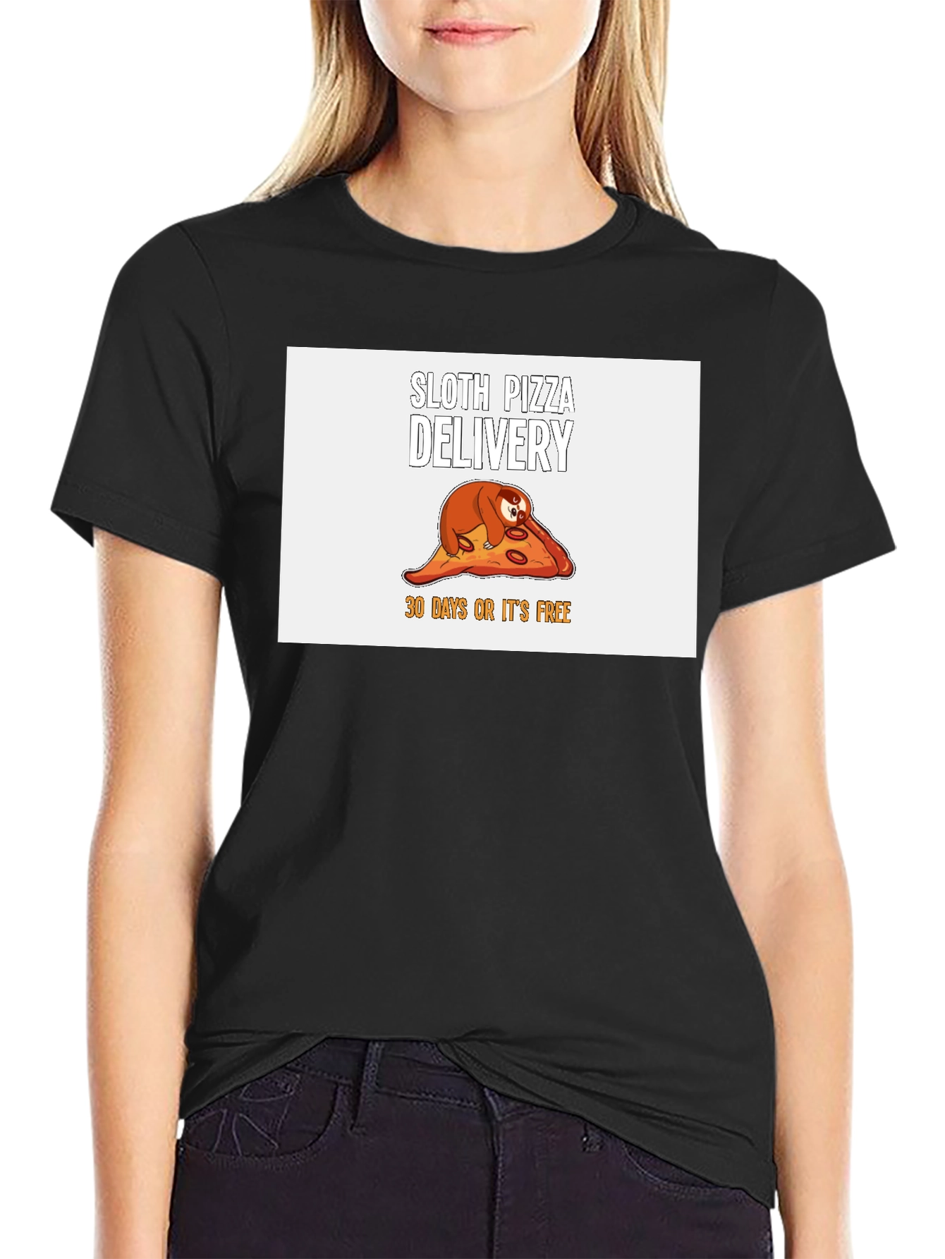Sloth Pizza Delivery T-Shirt - Funny 30 Day Guarantee Tee