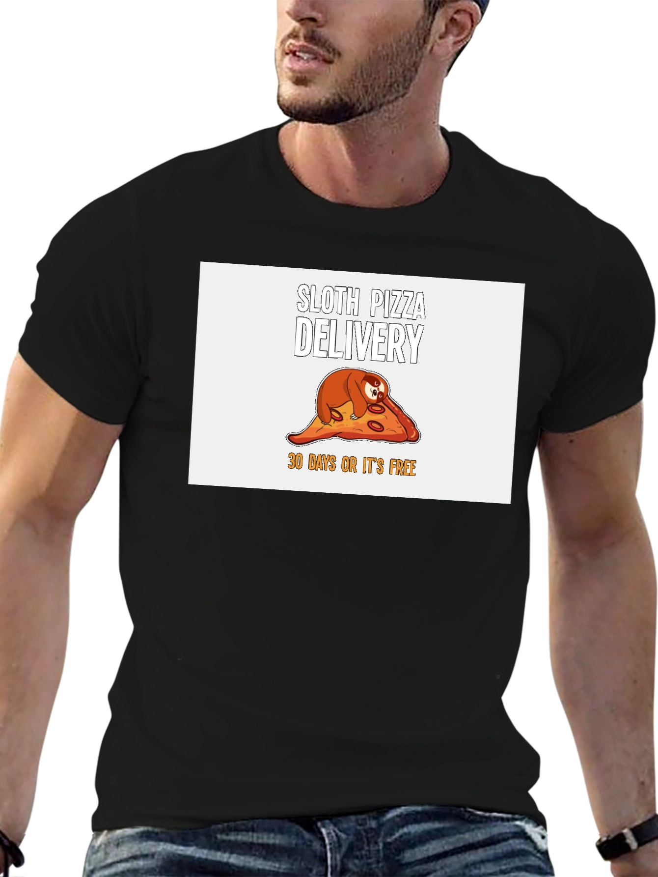 Sloth Pizza Delivery T-Shirt - Funny 30 Day Guarantee Tee