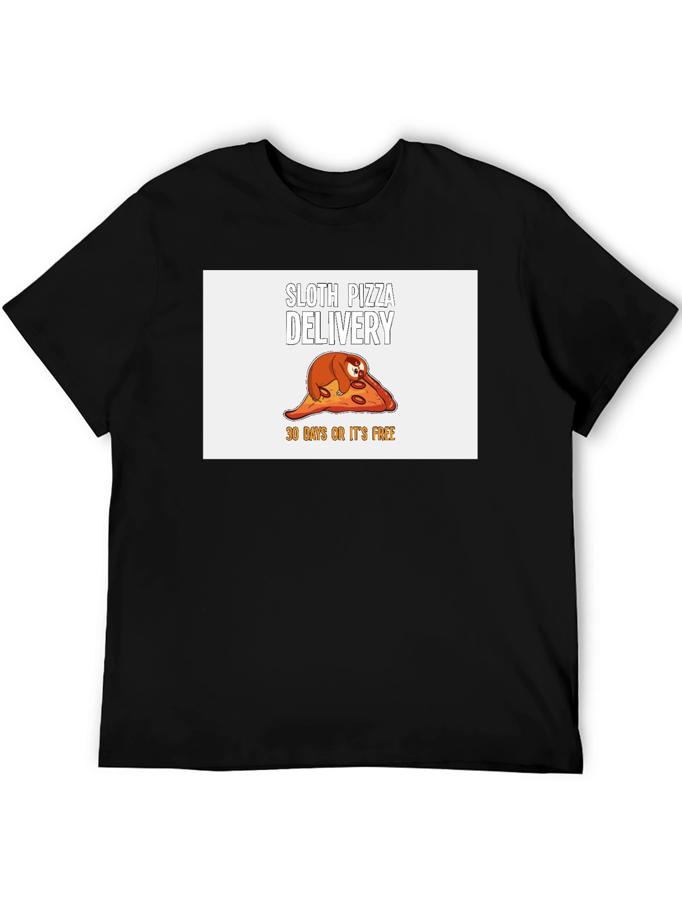 Sloth Pizza Delivery T-Shirt - Funny 30 Day Guarantee Tee