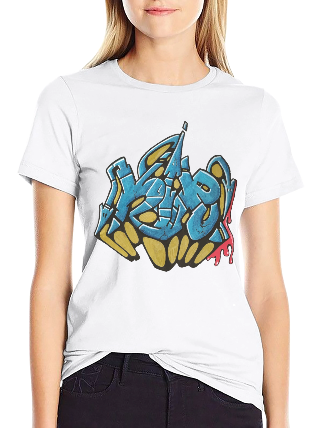 Urban Graffiti Graphic Black T-Shirt