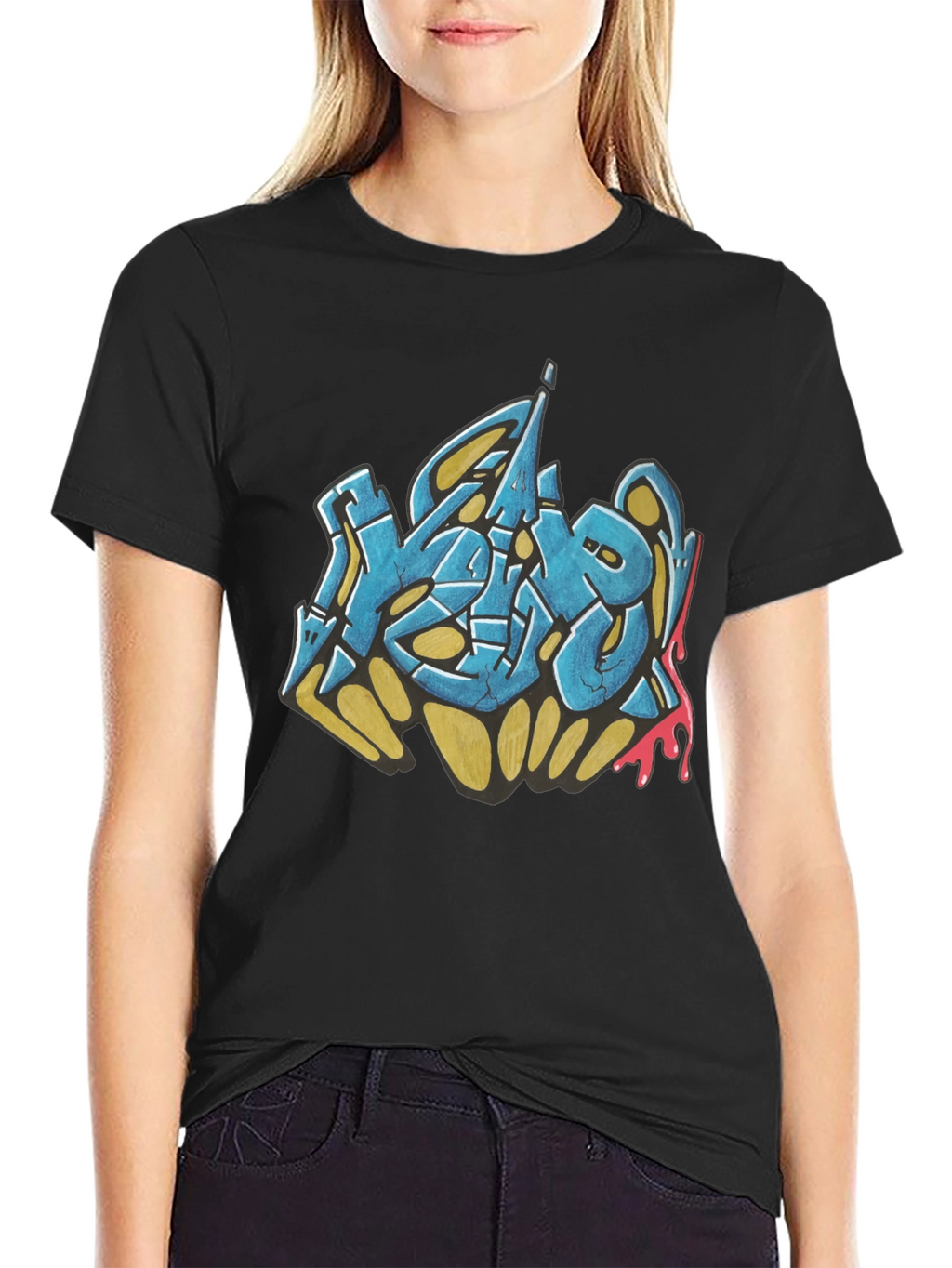 Urban Graffiti Graphic Black T-Shirt
