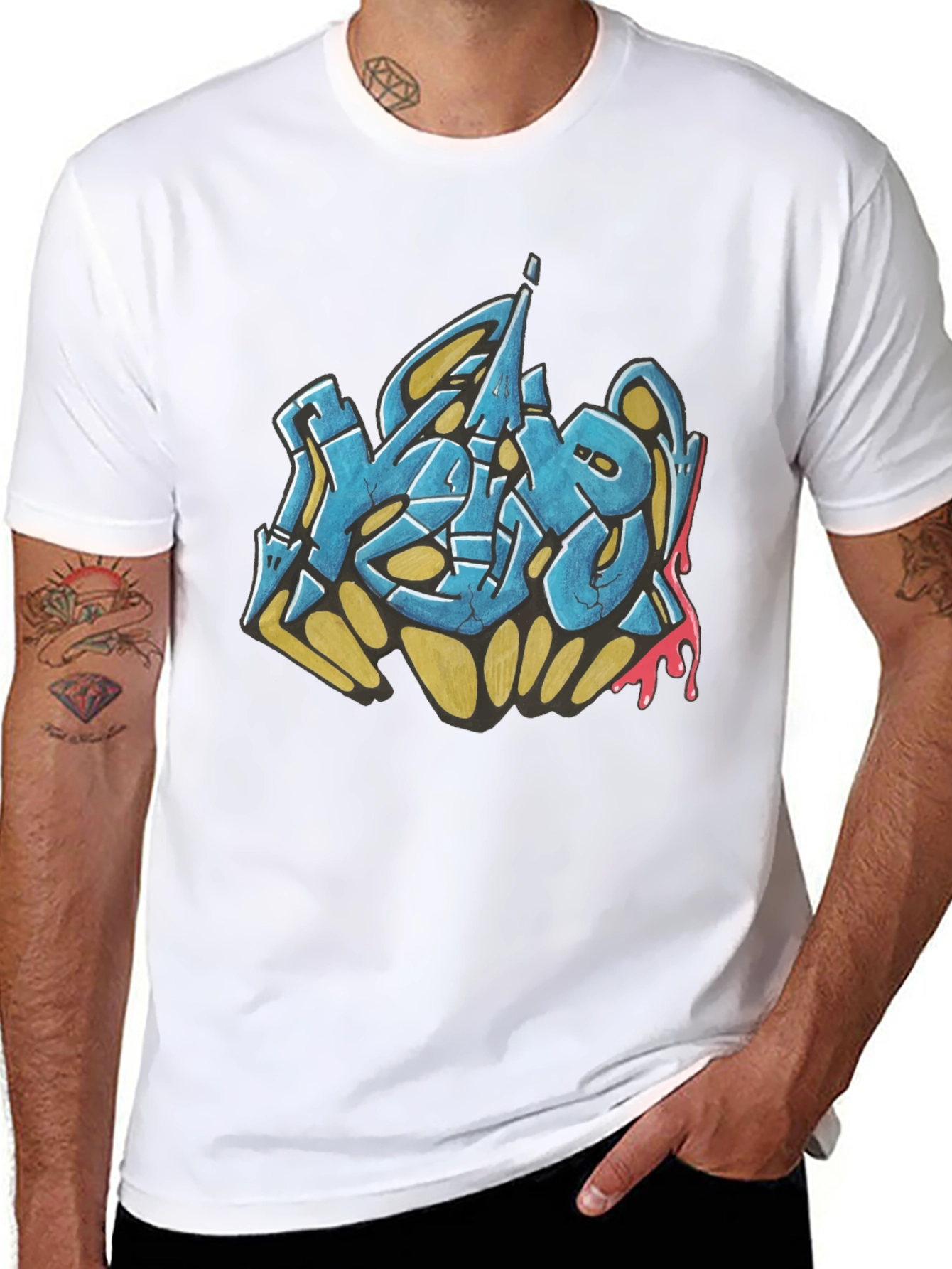 Urban Graffiti Graphic Black T-Shirt